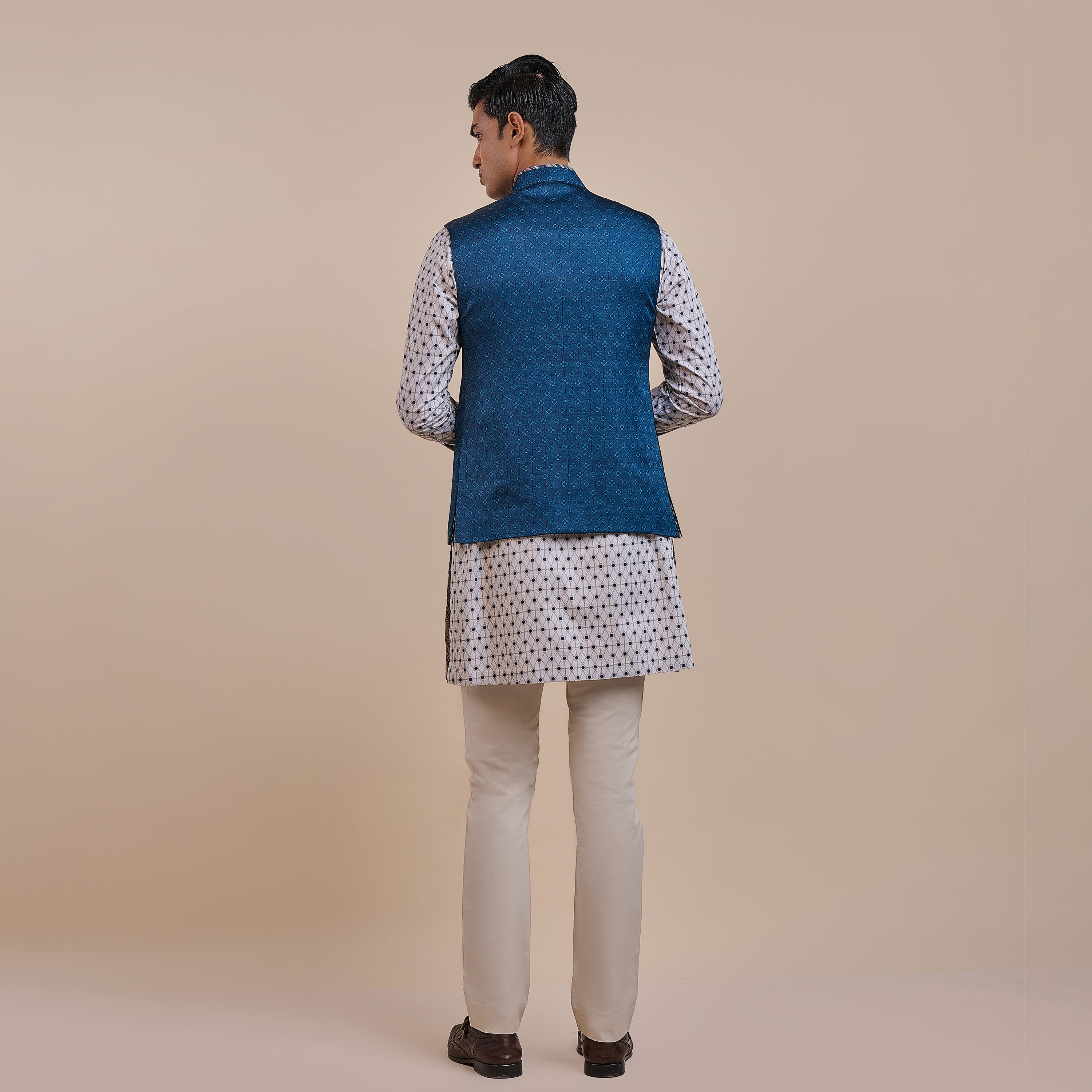Navy Blue Nehru Jacket | ATTH