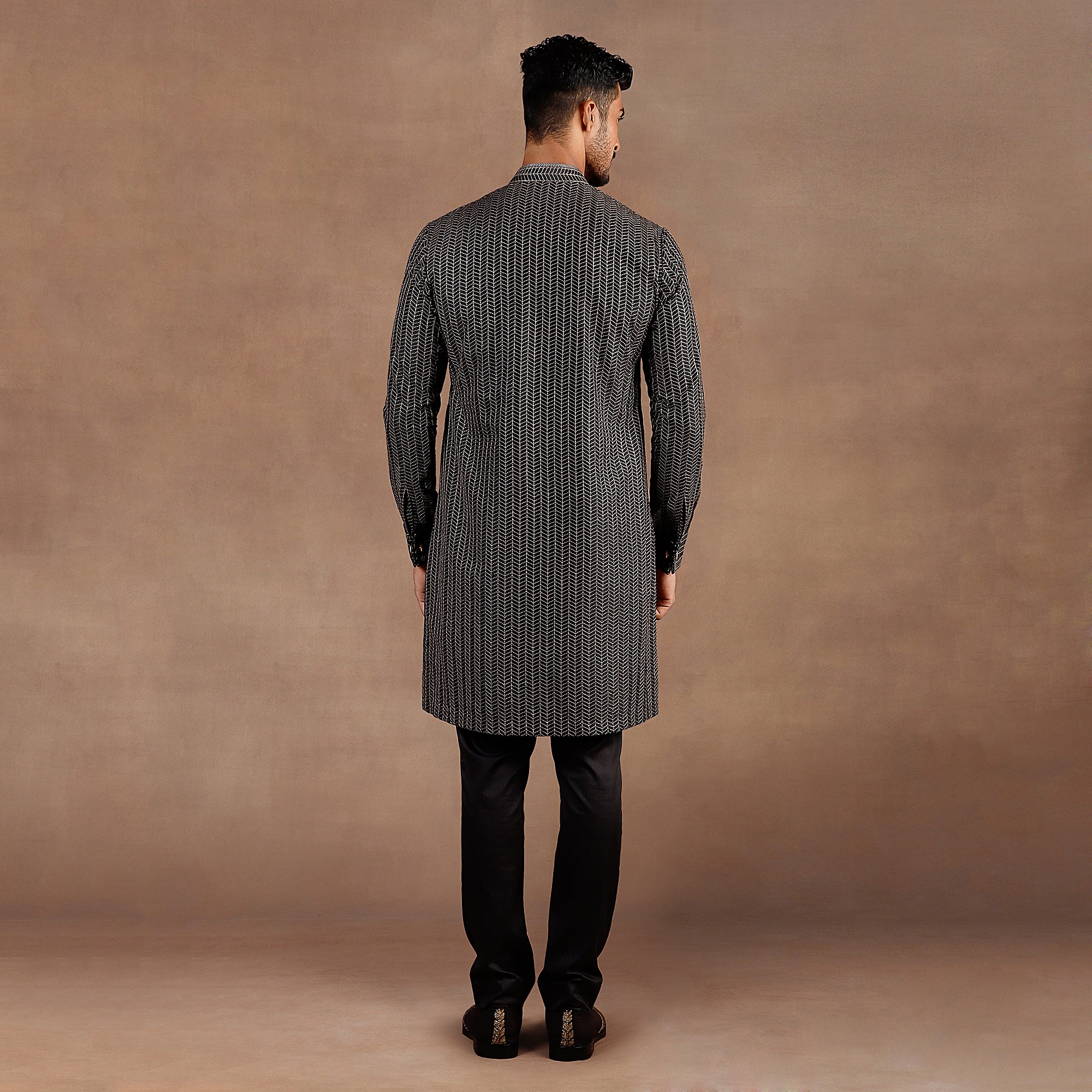 Noir Black Chevron Kurta Set | East
