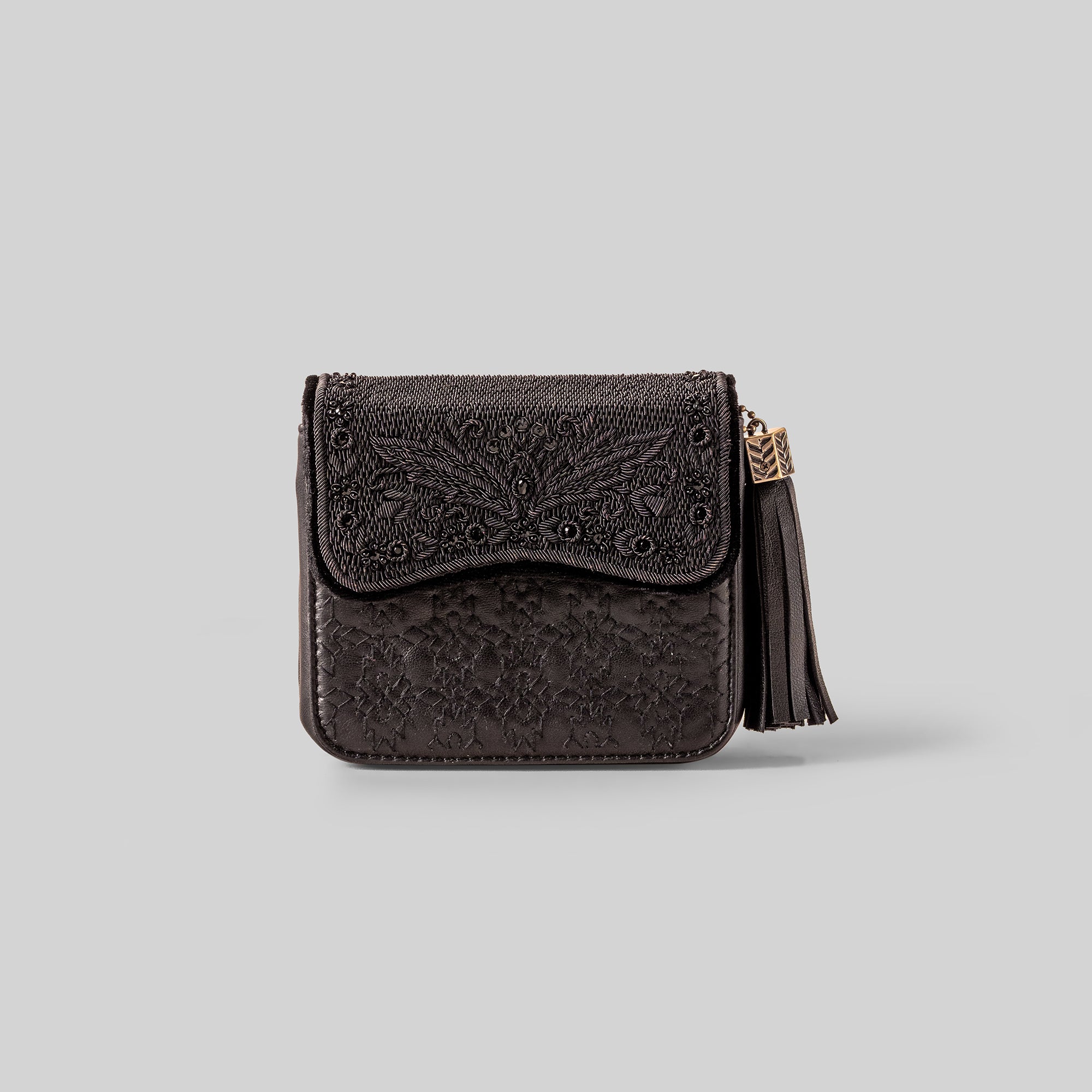 Noir - Gold Mini Flap Bag