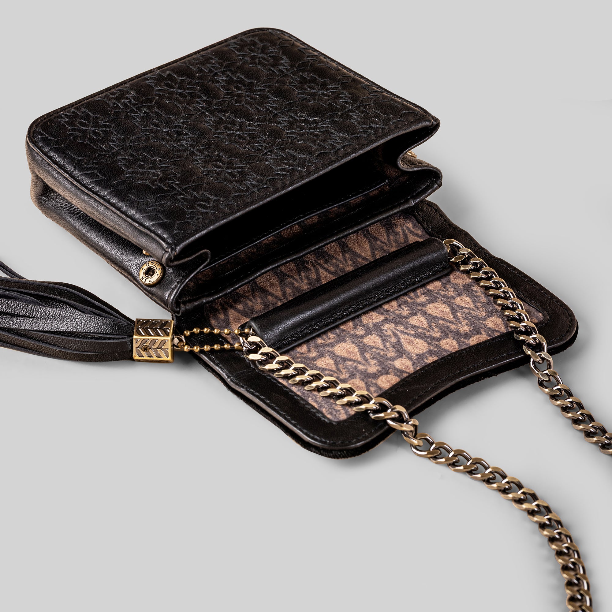 Noir - Gold Mini Flap Bag