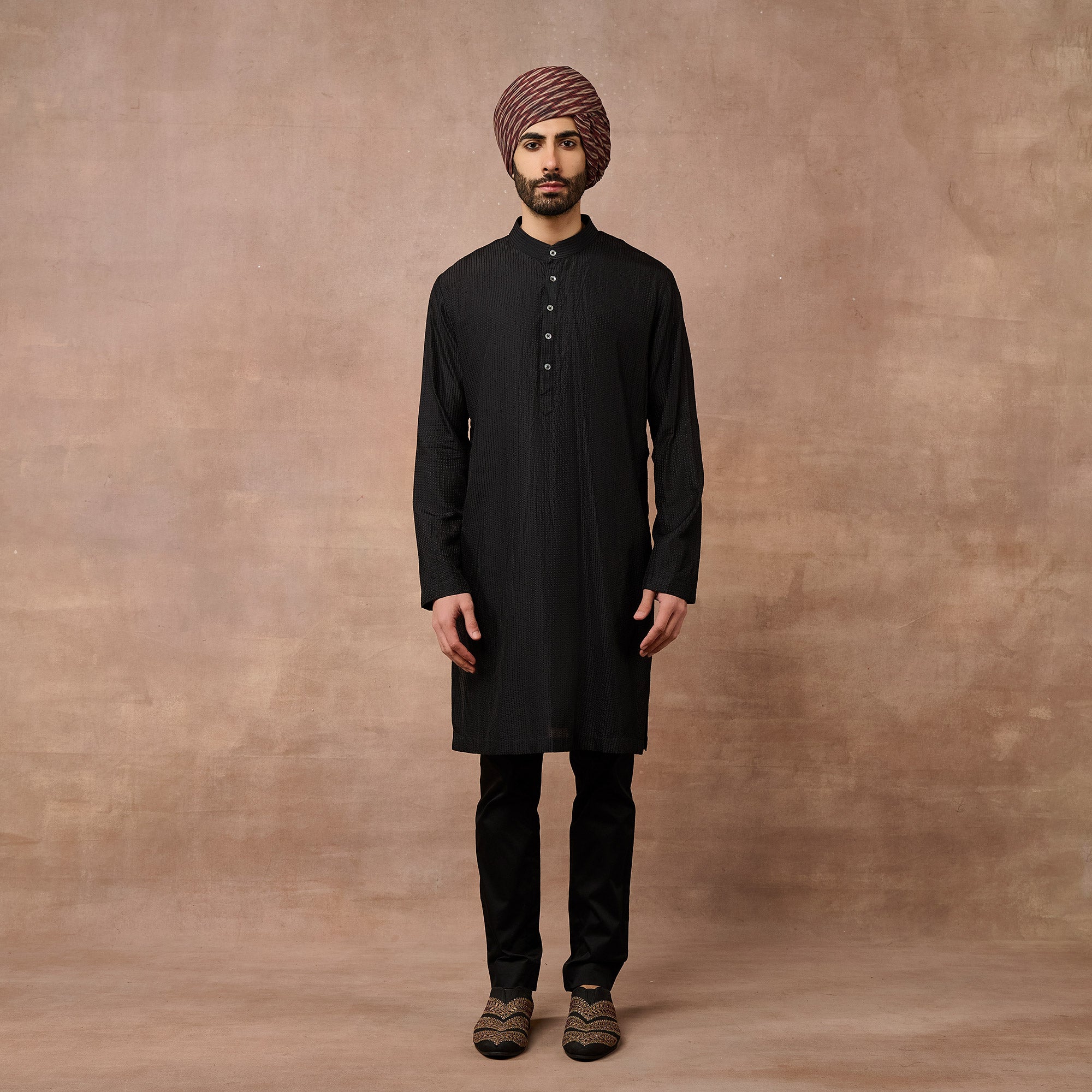 Noir Ikat Sherwani Set | EAST