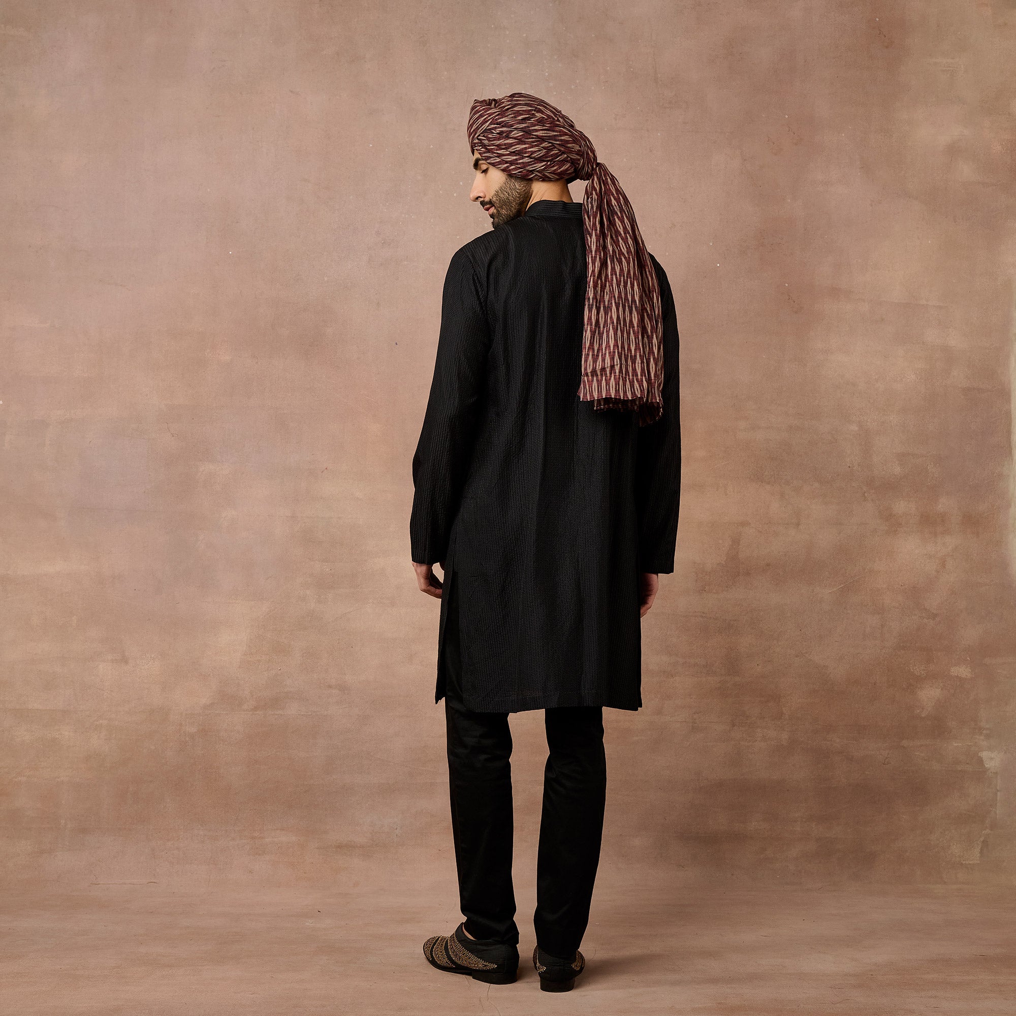 Noir Ikat Sherwani Set | EAST