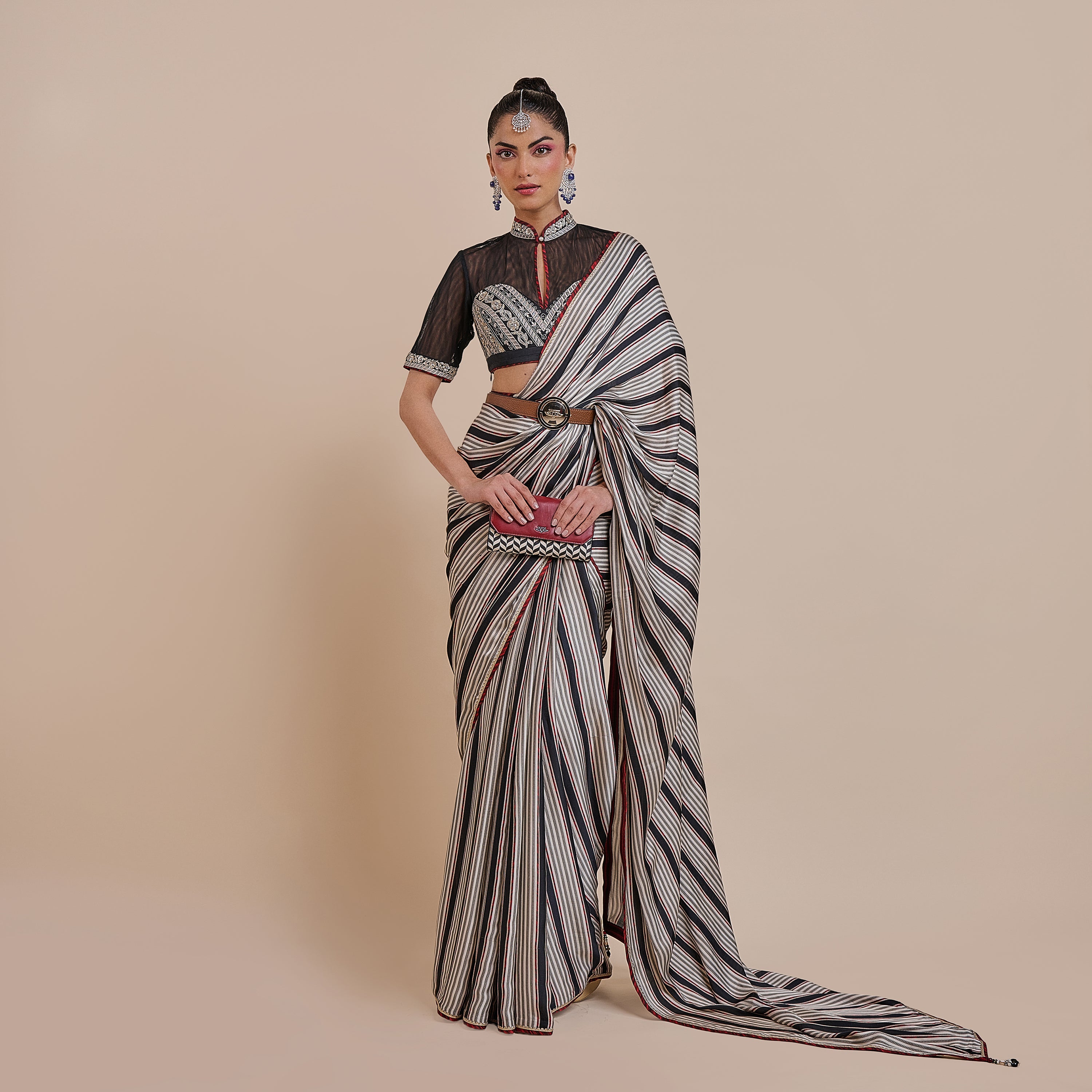 Noir - Ivory Saree Set | ATTH