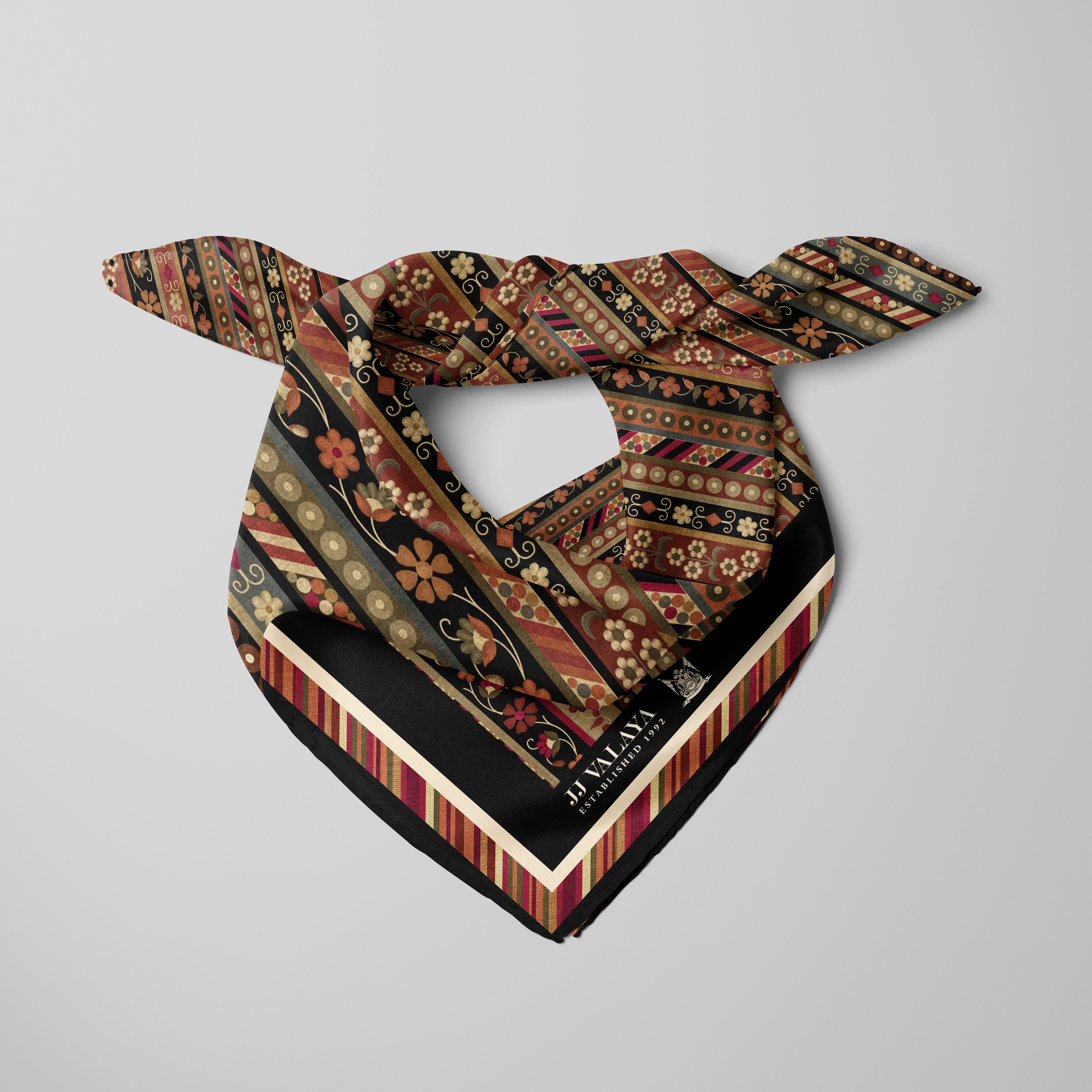 Noir - Multihued Linear Printed Scarf