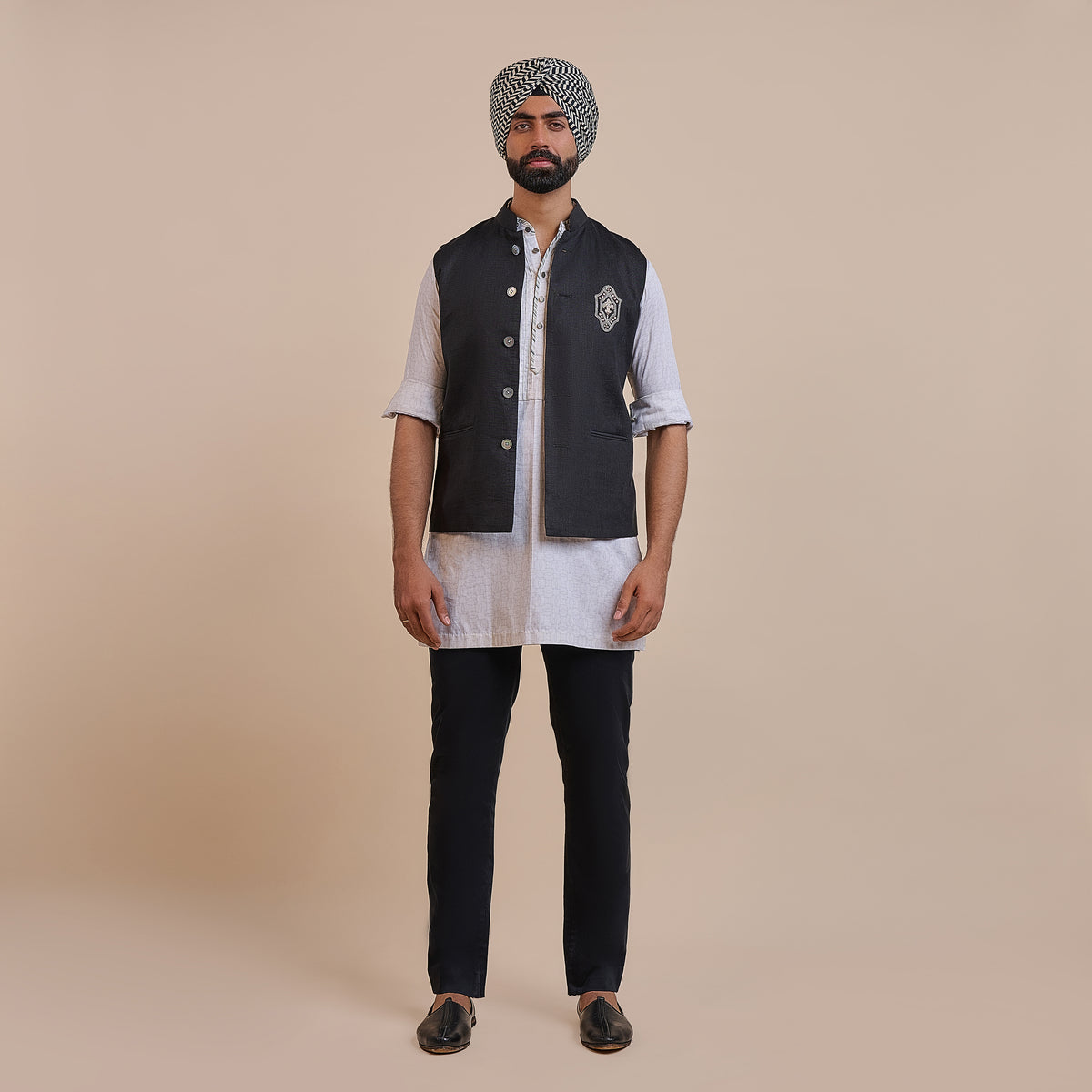 Noir Nehru Jacket | ATTH