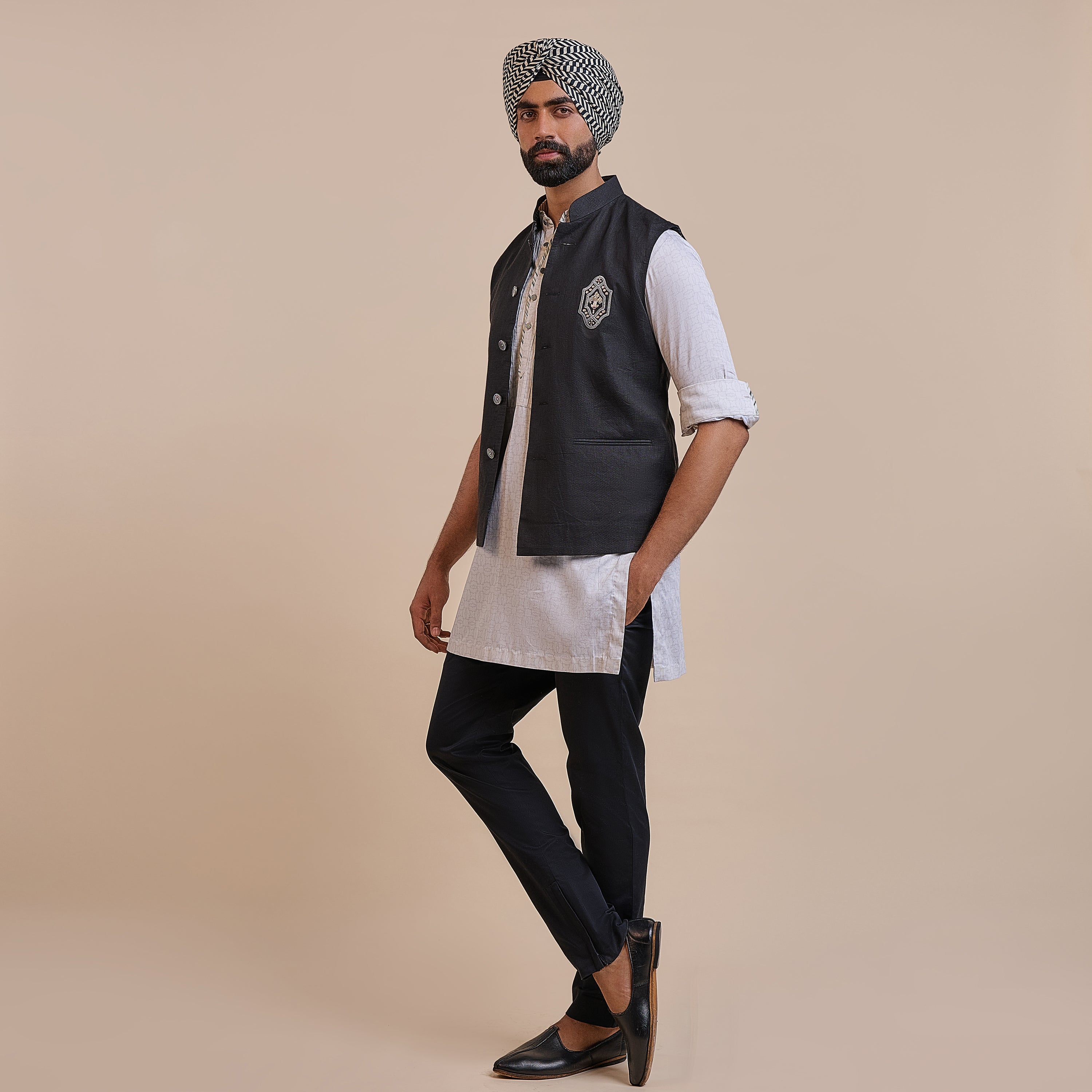 Noir Nehru Jacket | ATTH