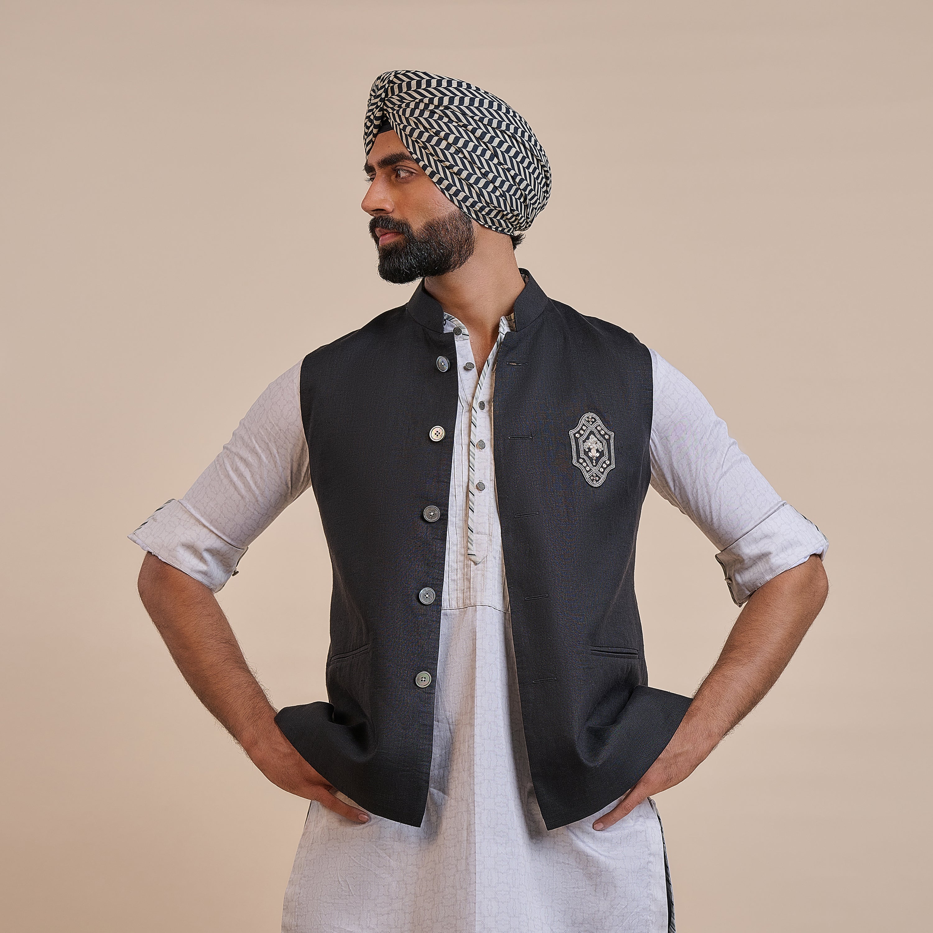 Noir Nehru Jacket | ATTH