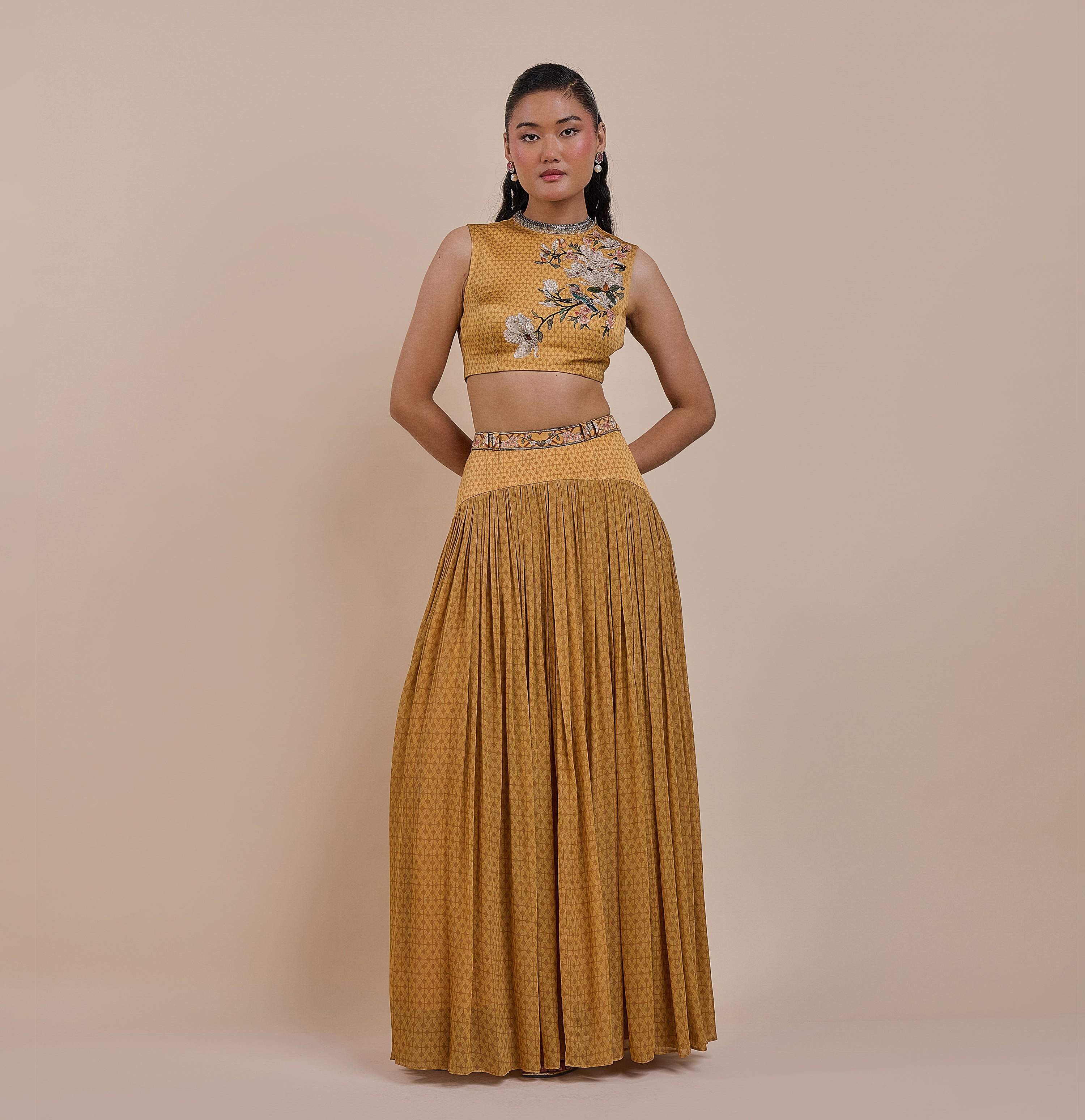 Ochre Mustard Skirt Set | ATTH