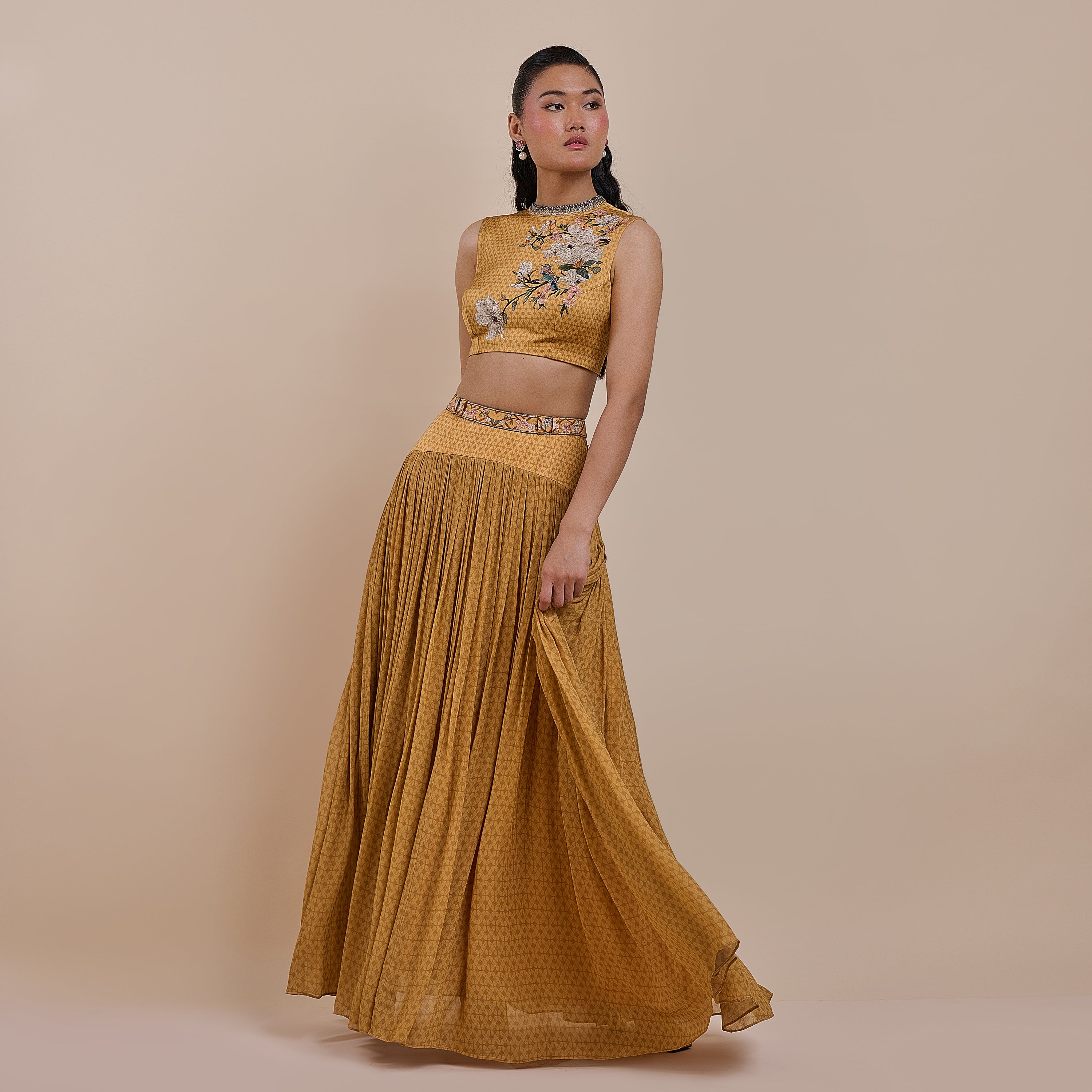 Ochre Mustard Skirt Set | ATTH