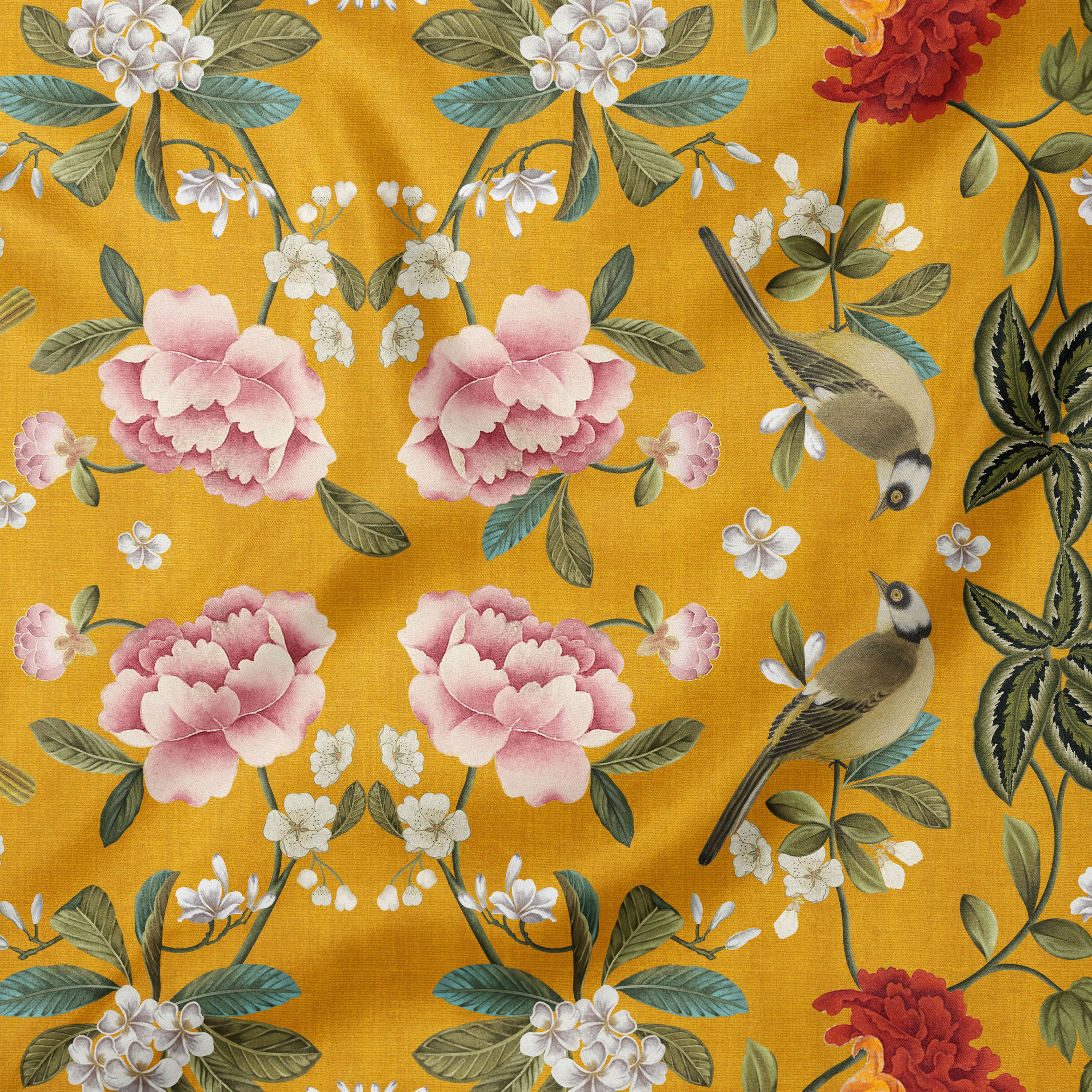 Ochre Saffron Printed Scarf