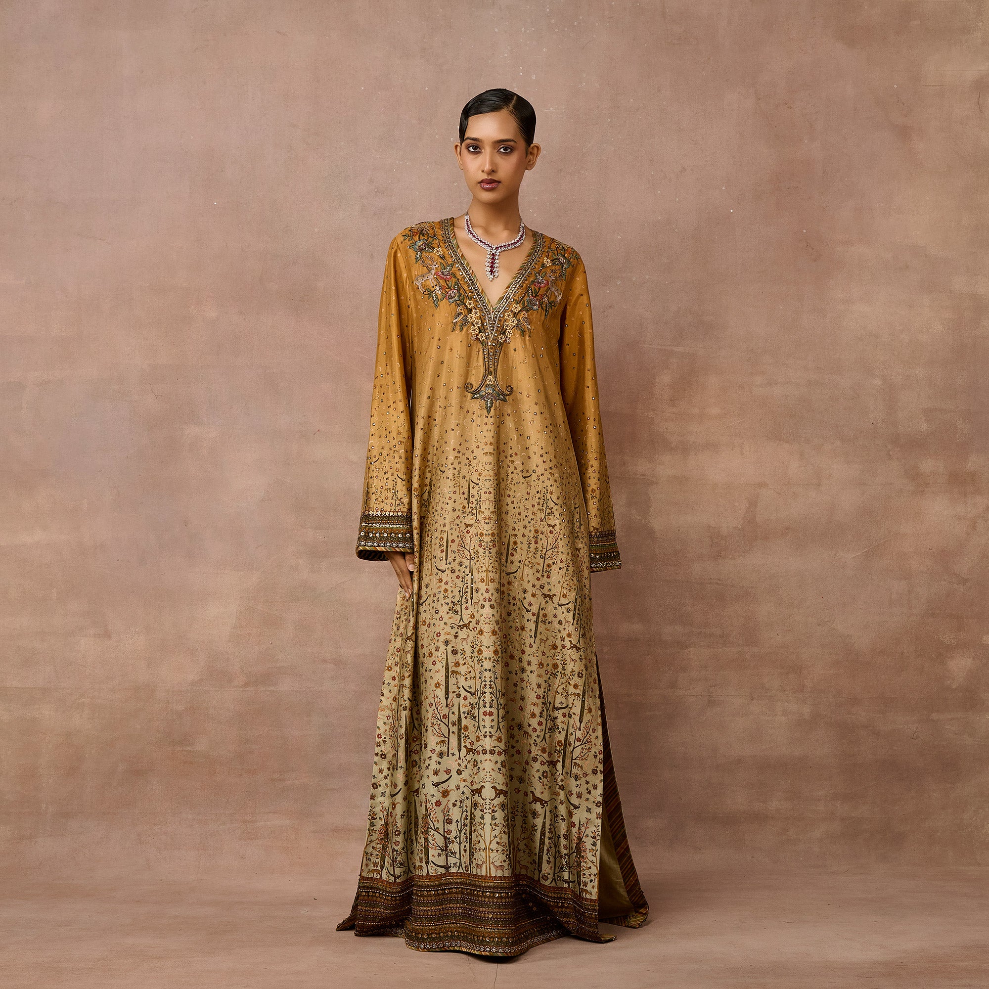 Ochre Yellow Ombre Kaftan | EAST