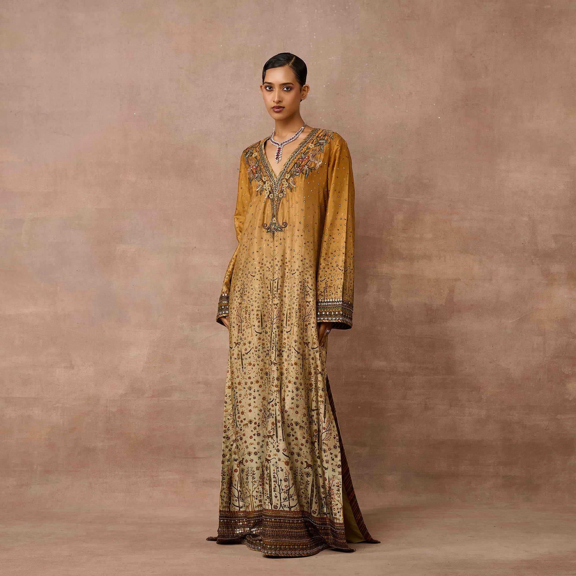 Ochre Yellow Ombre Kaftan | EAST