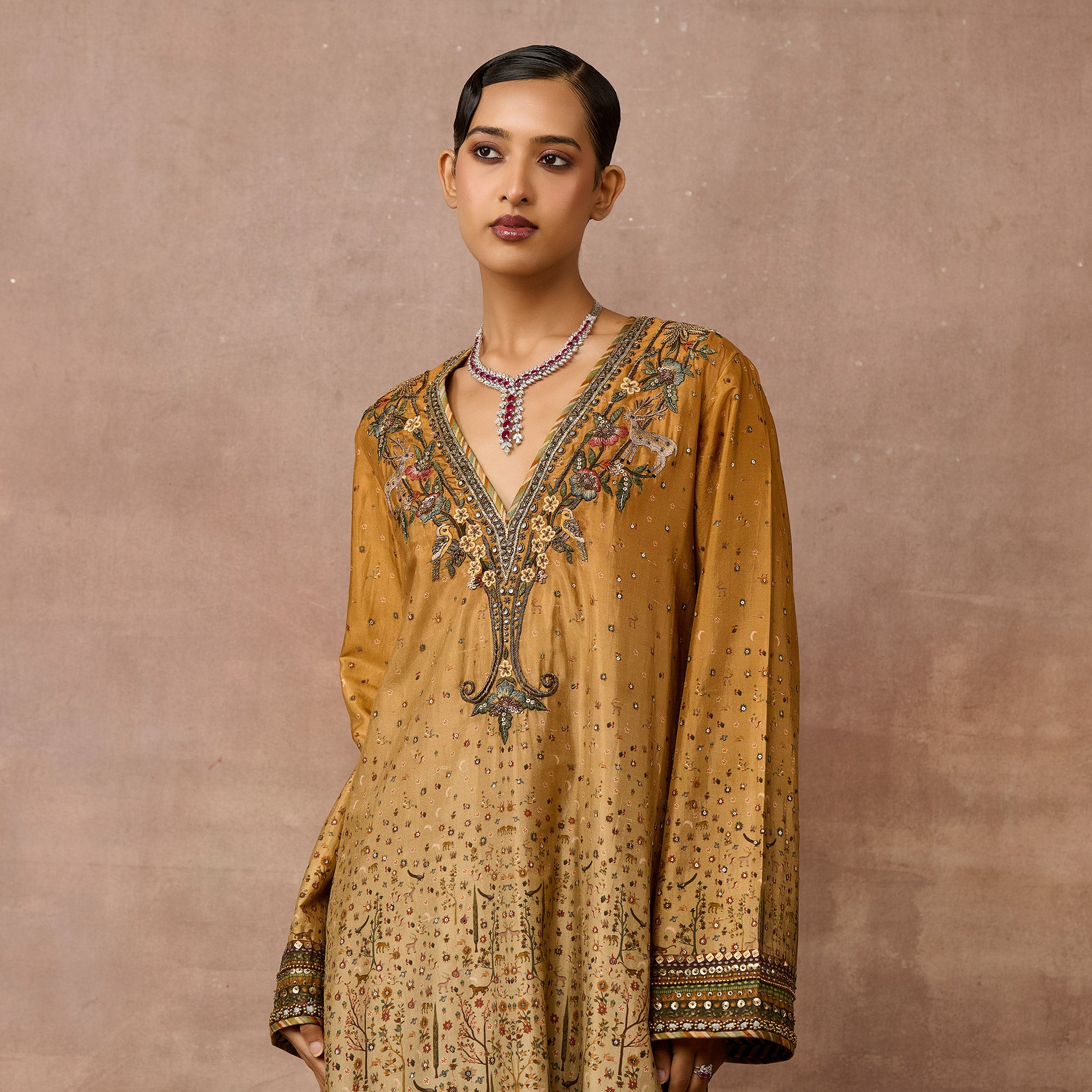 Ochre Yellow Ombre Kaftan | EAST