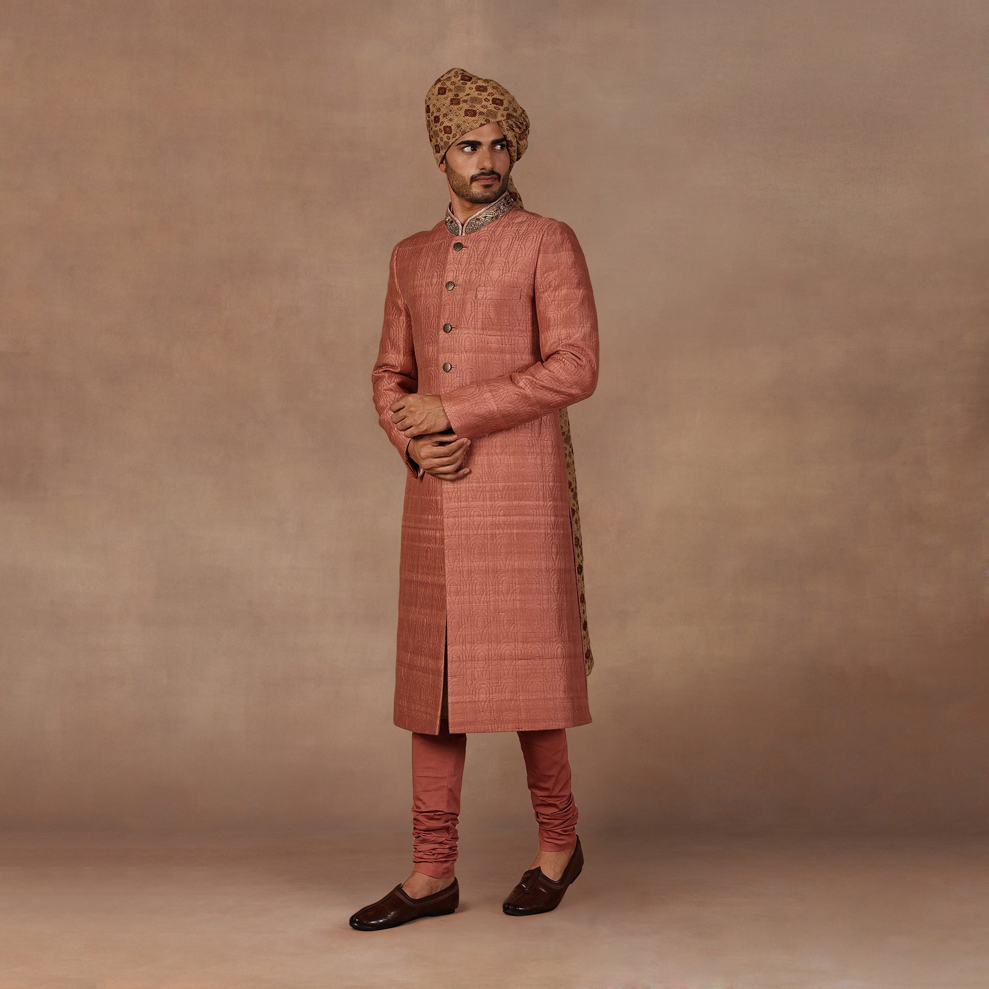 Old Pink Sherwani Set | EAST