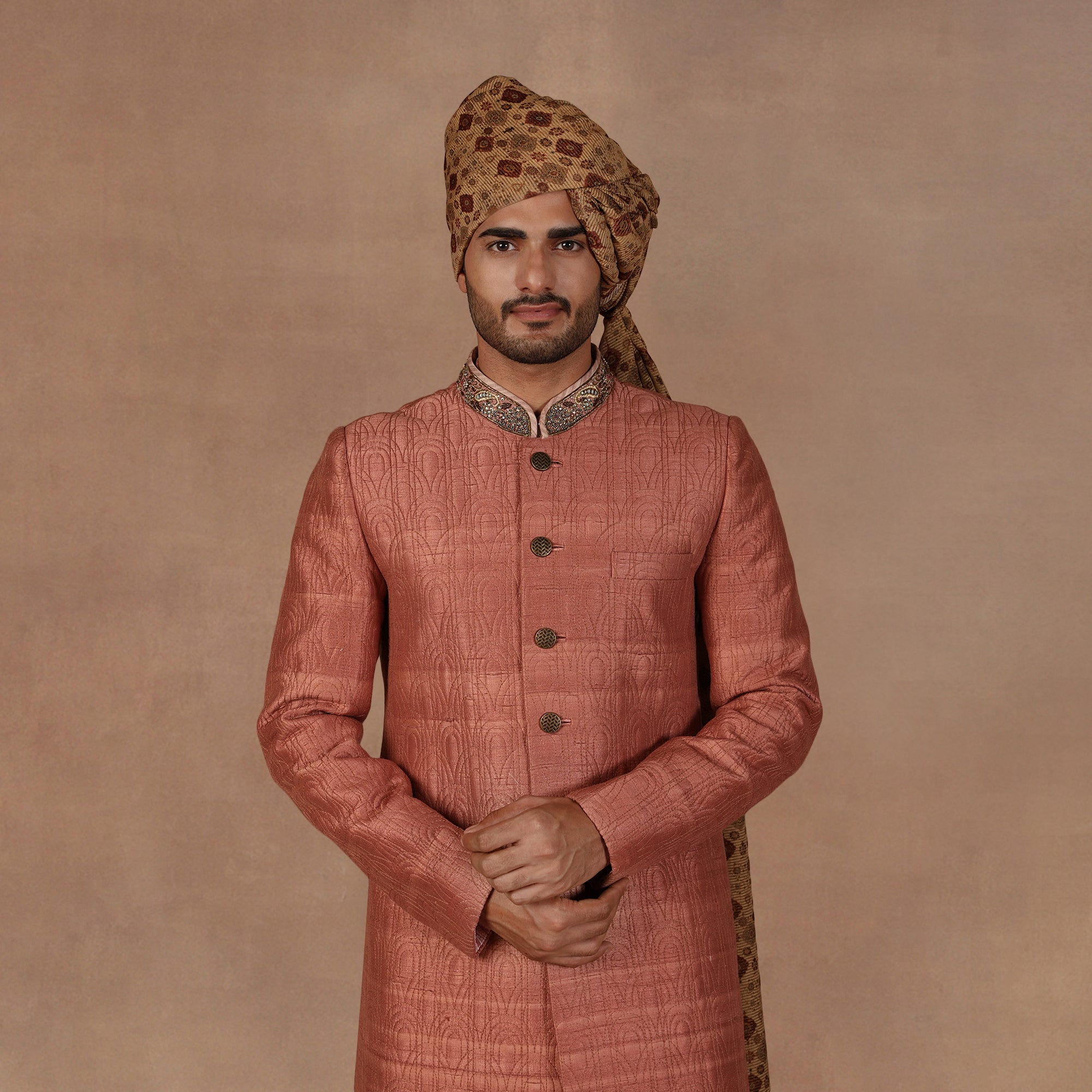 Old Pink Sherwani Set | EAST