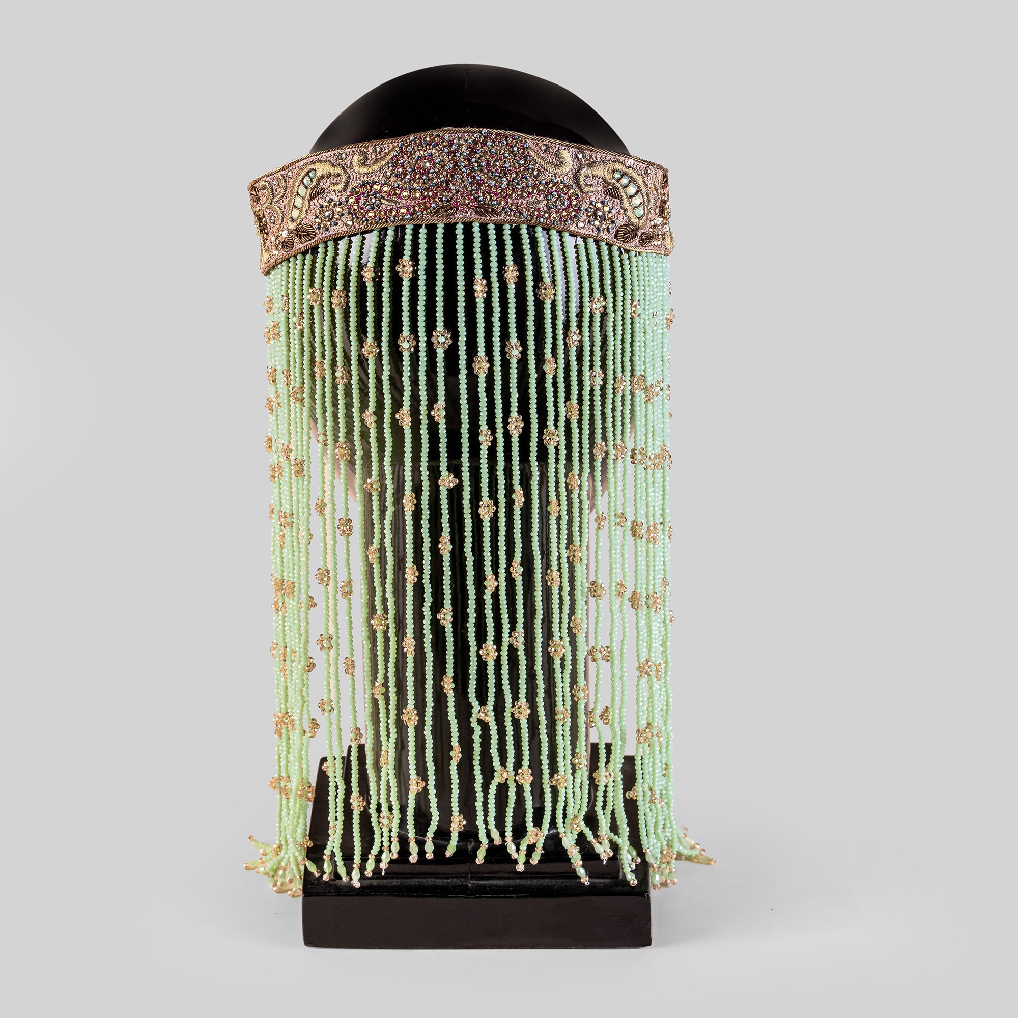 Old Rose - Mint Green Embroidered Sehera