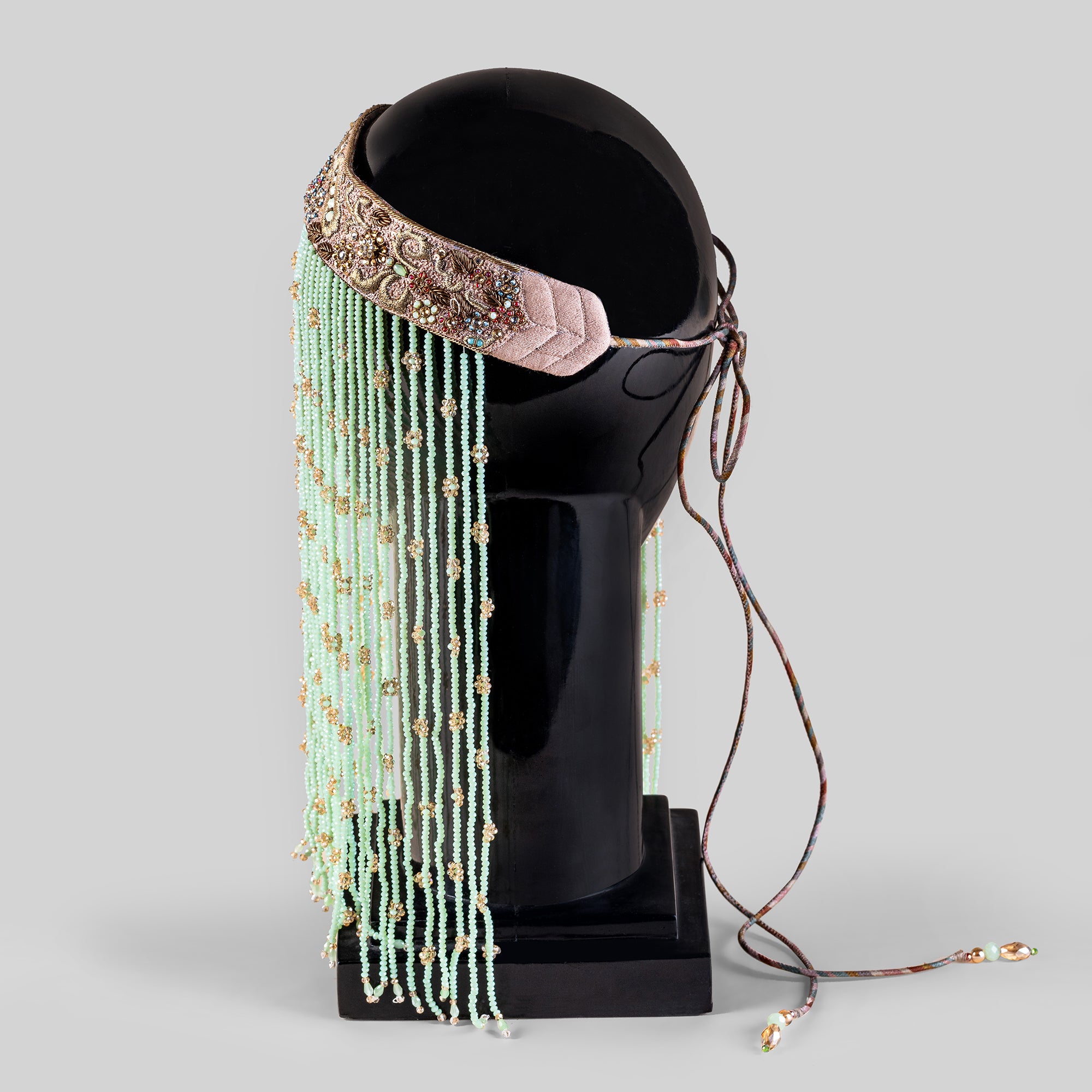 Old Rose - Mint Green Embroidered Sehera