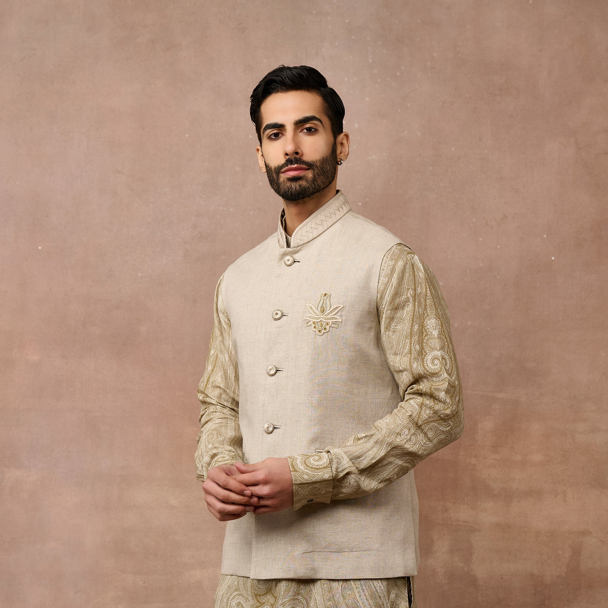 Pale Ivory Nehru Jacket | EAST