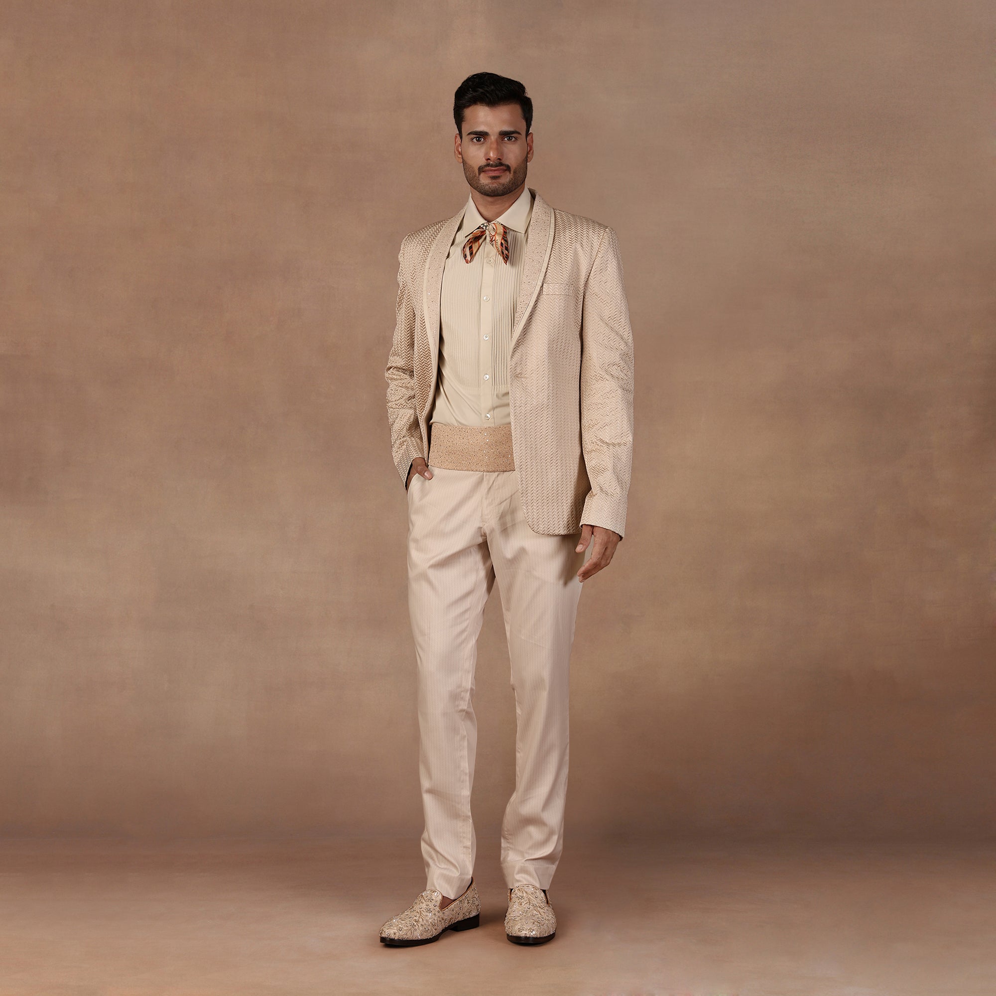 Pearl Ivory Chevron Tuxedo | EAST