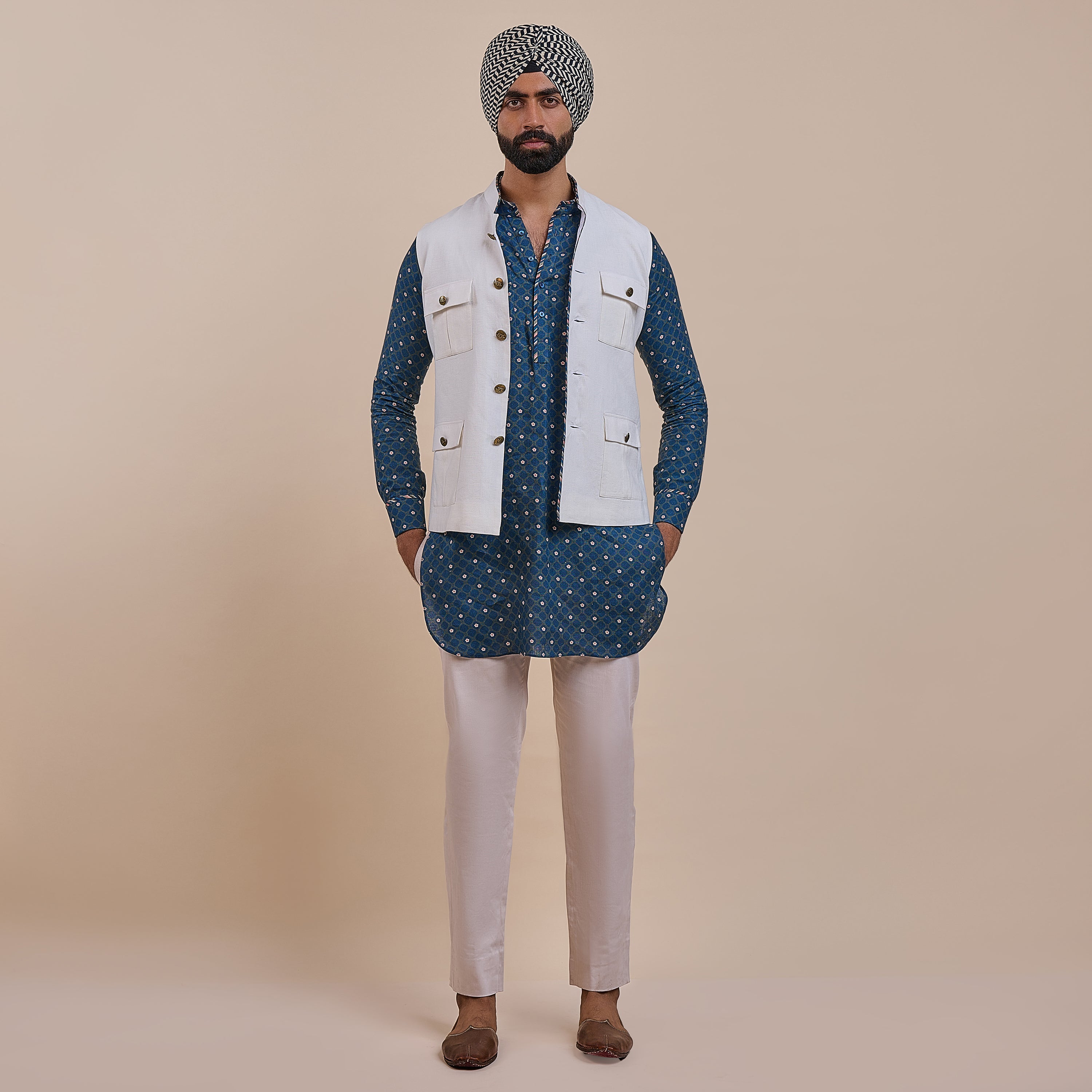Pearl Ivory Nehru Jacket | ATTH