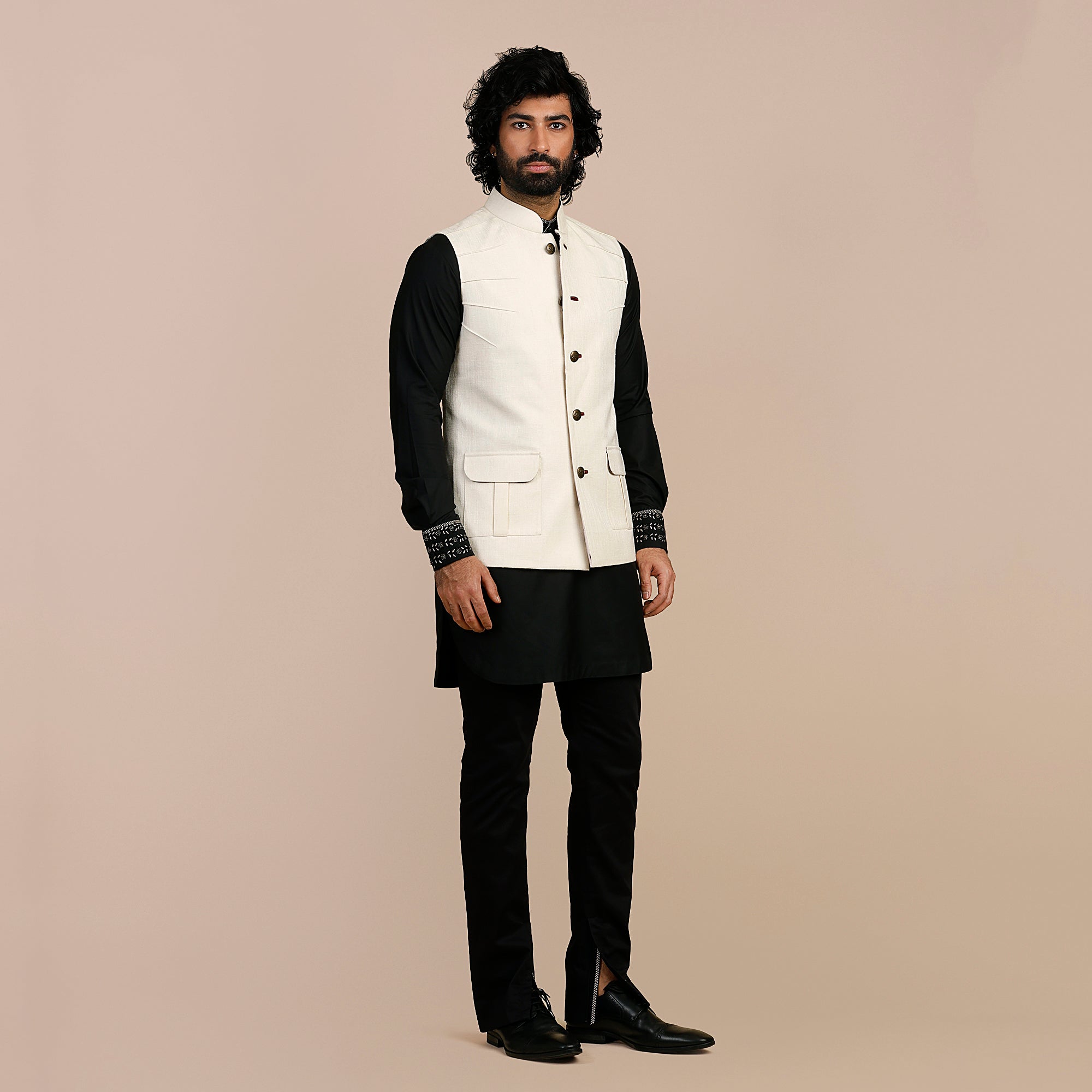 Pearl Ivory Nehru Jacket | SATT