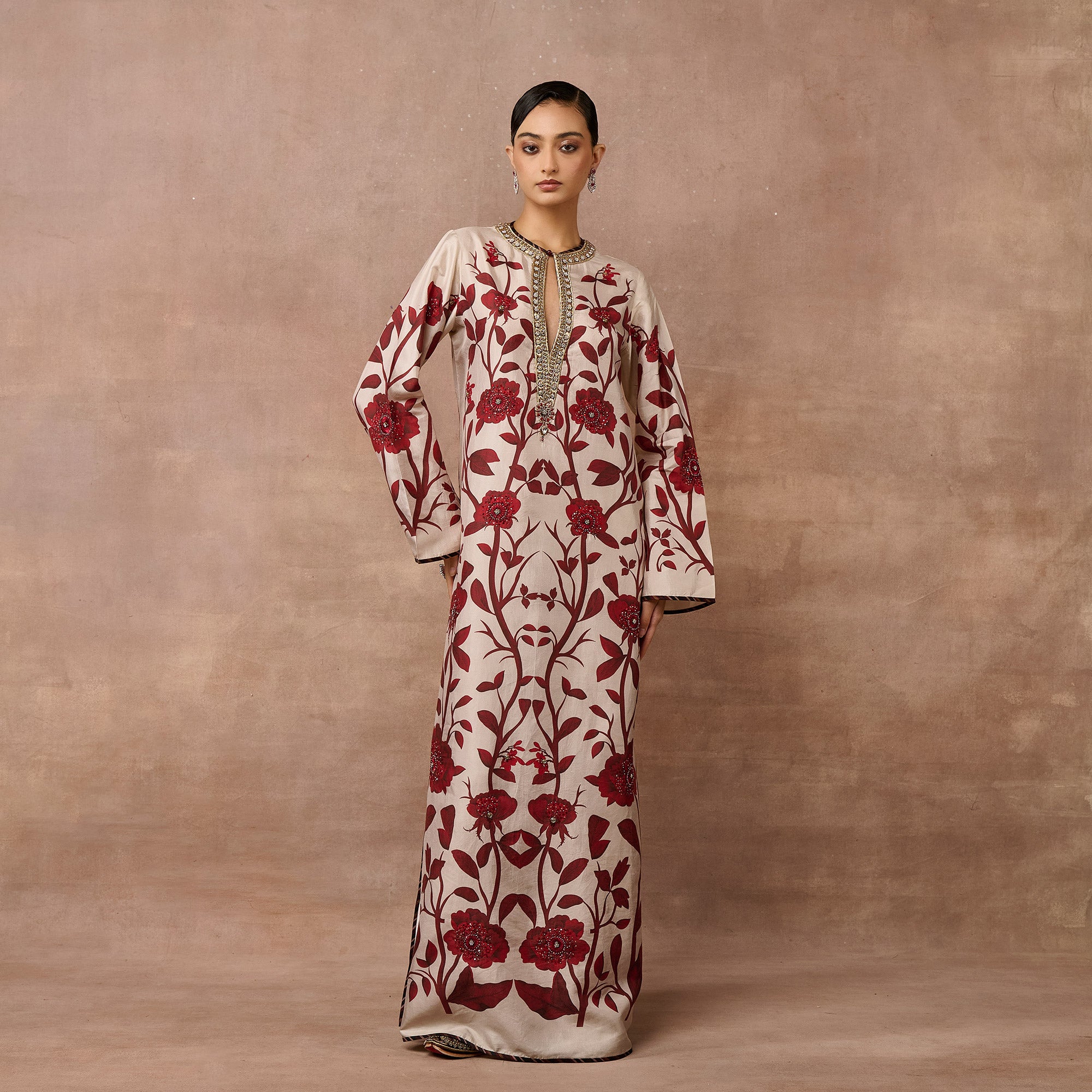 Pearl Ivory - Red Kaftan | EAST