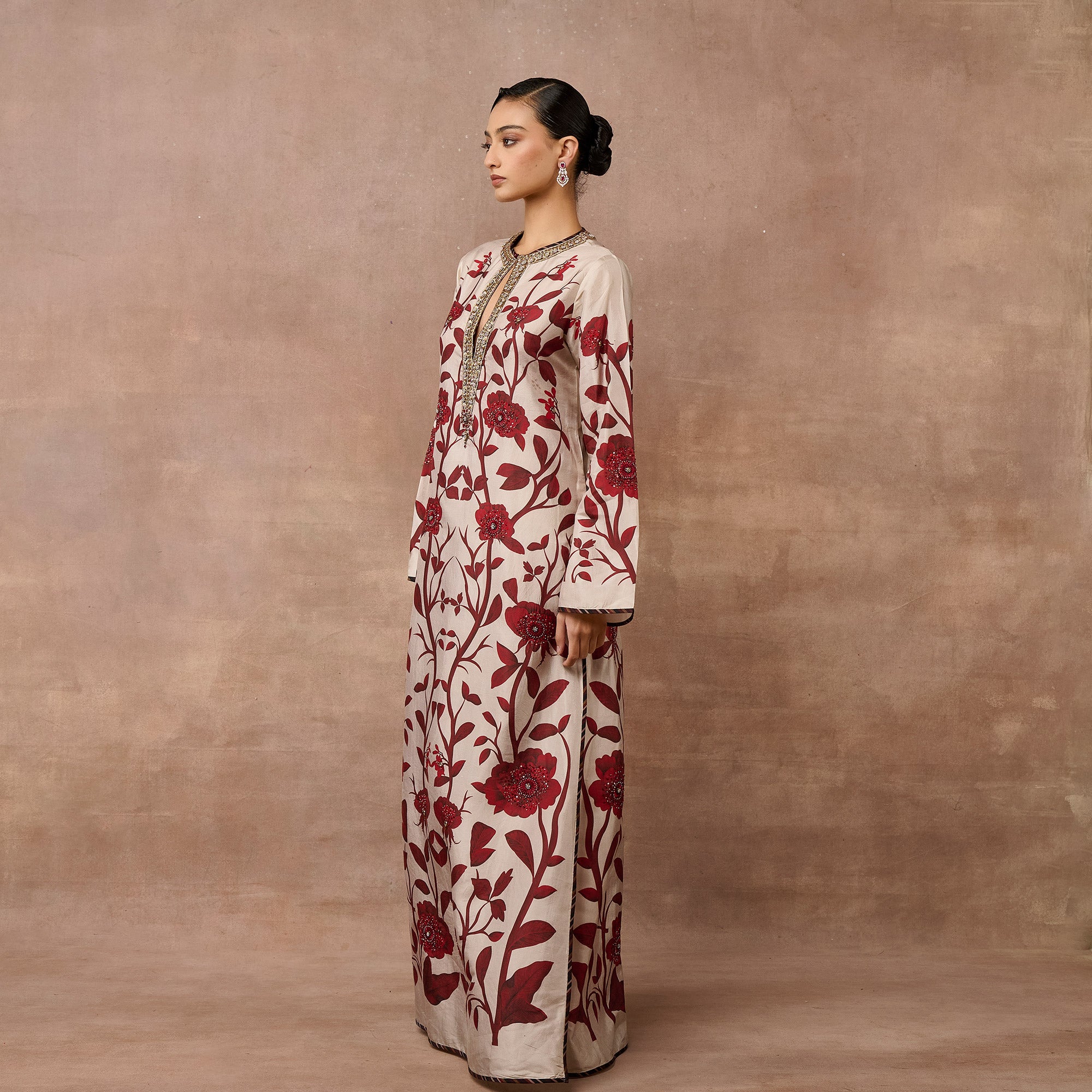 Pearl Ivory - Red Kaftan | EAST