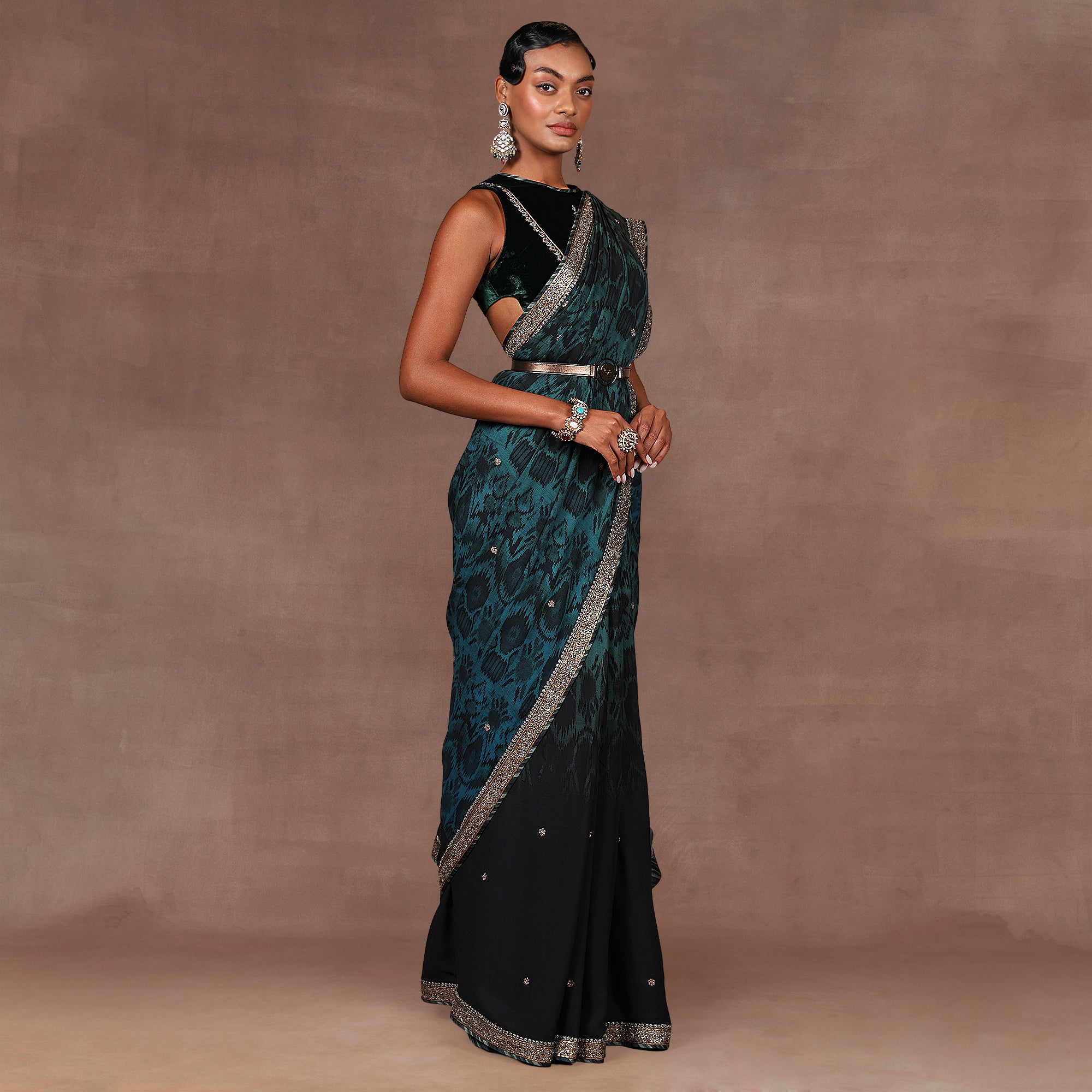 Pine Green Saree Set | EAST