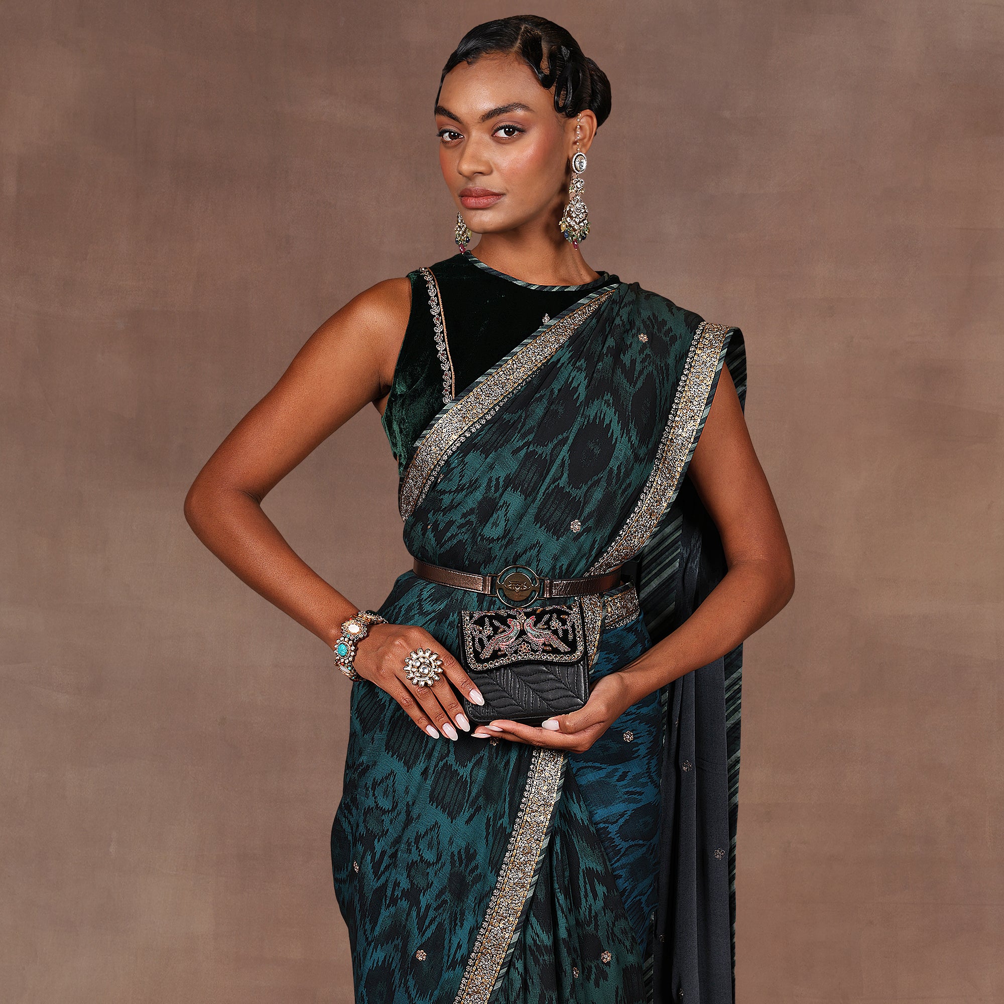 Pine Green Saree Set | EAST