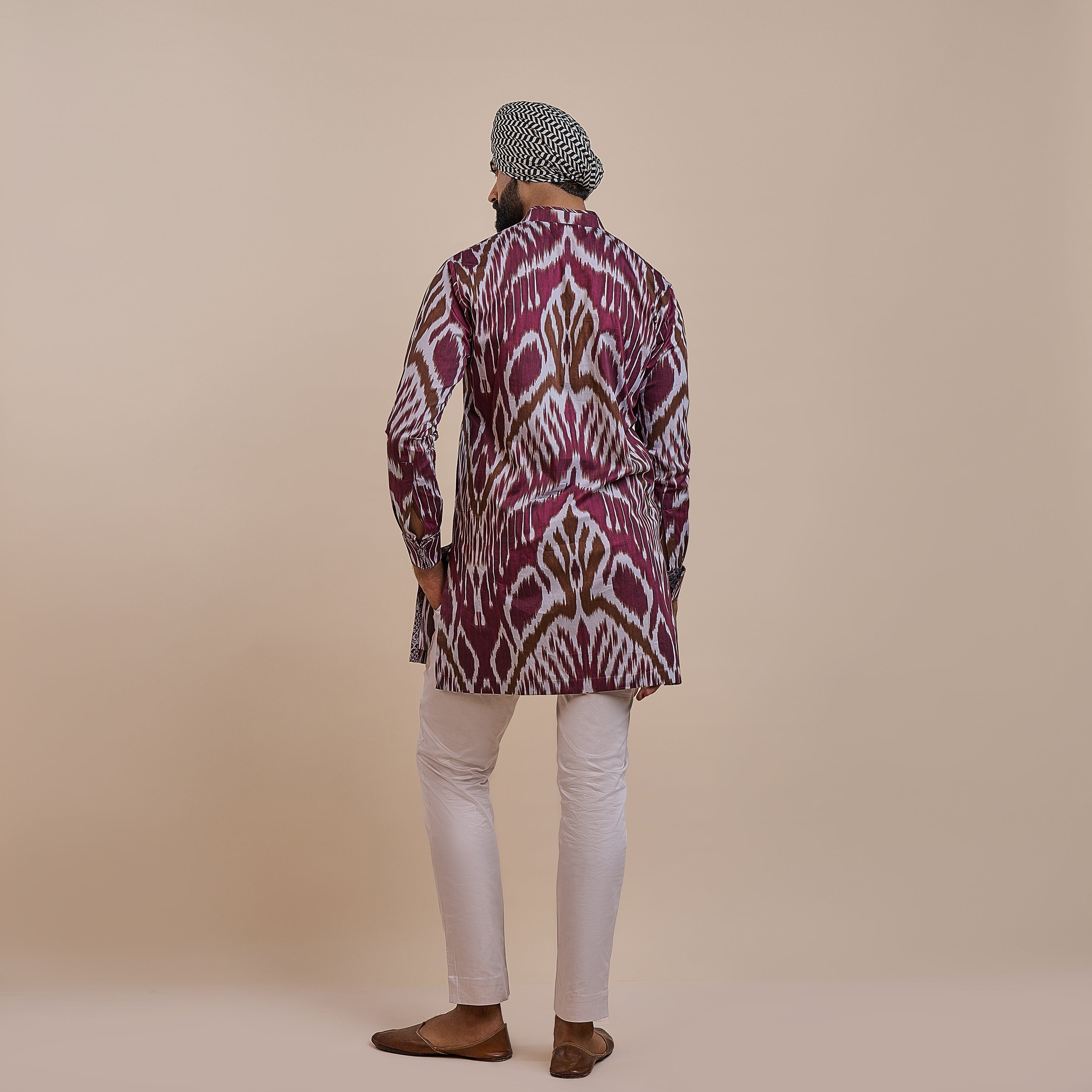 Plum Red Ikat Kurta | ATTH