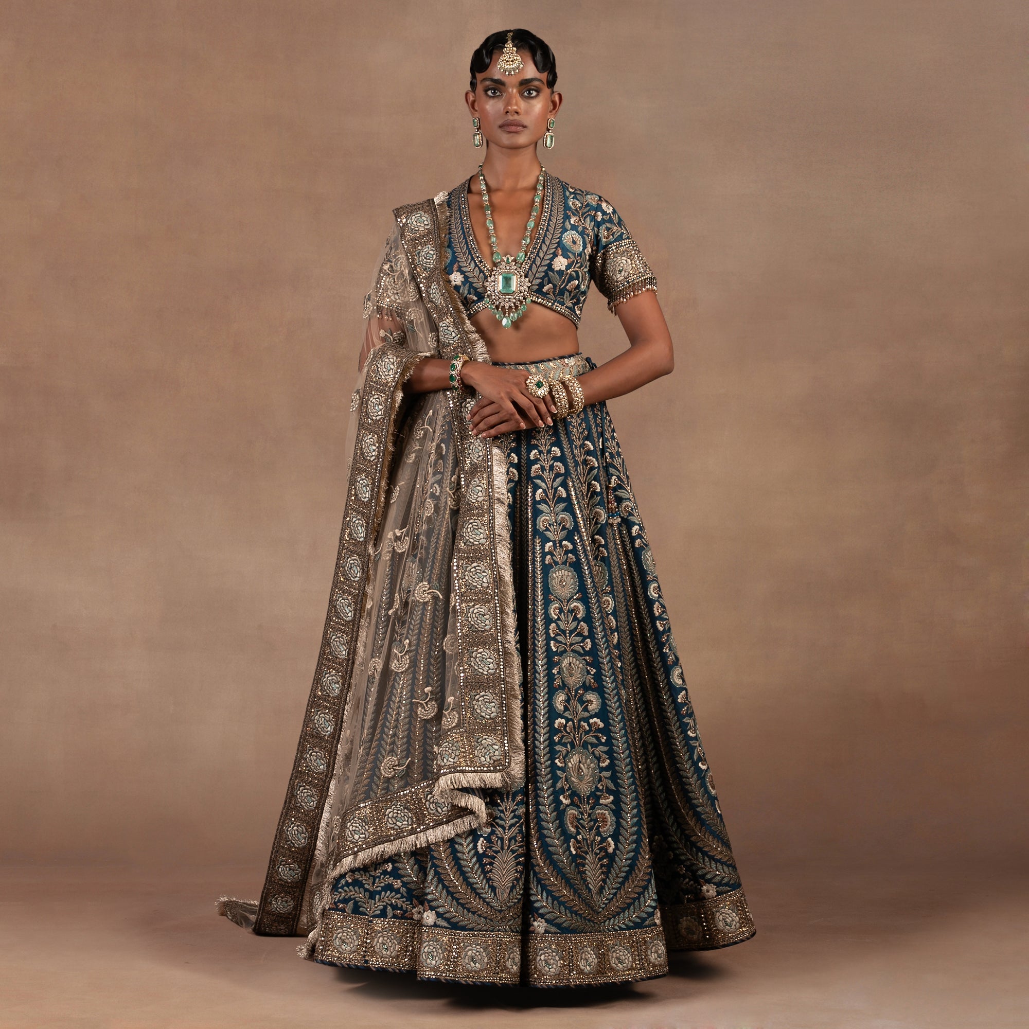 Prussian Blue Lehenga Set | EAST