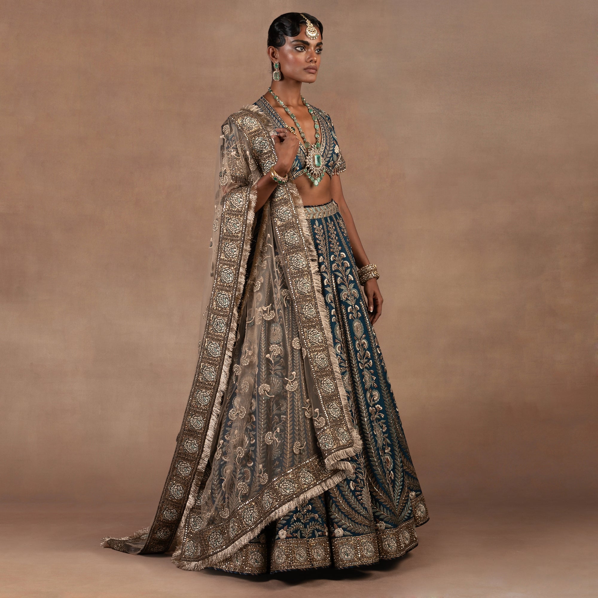 Prussian Blue Lehenga Set | EAST