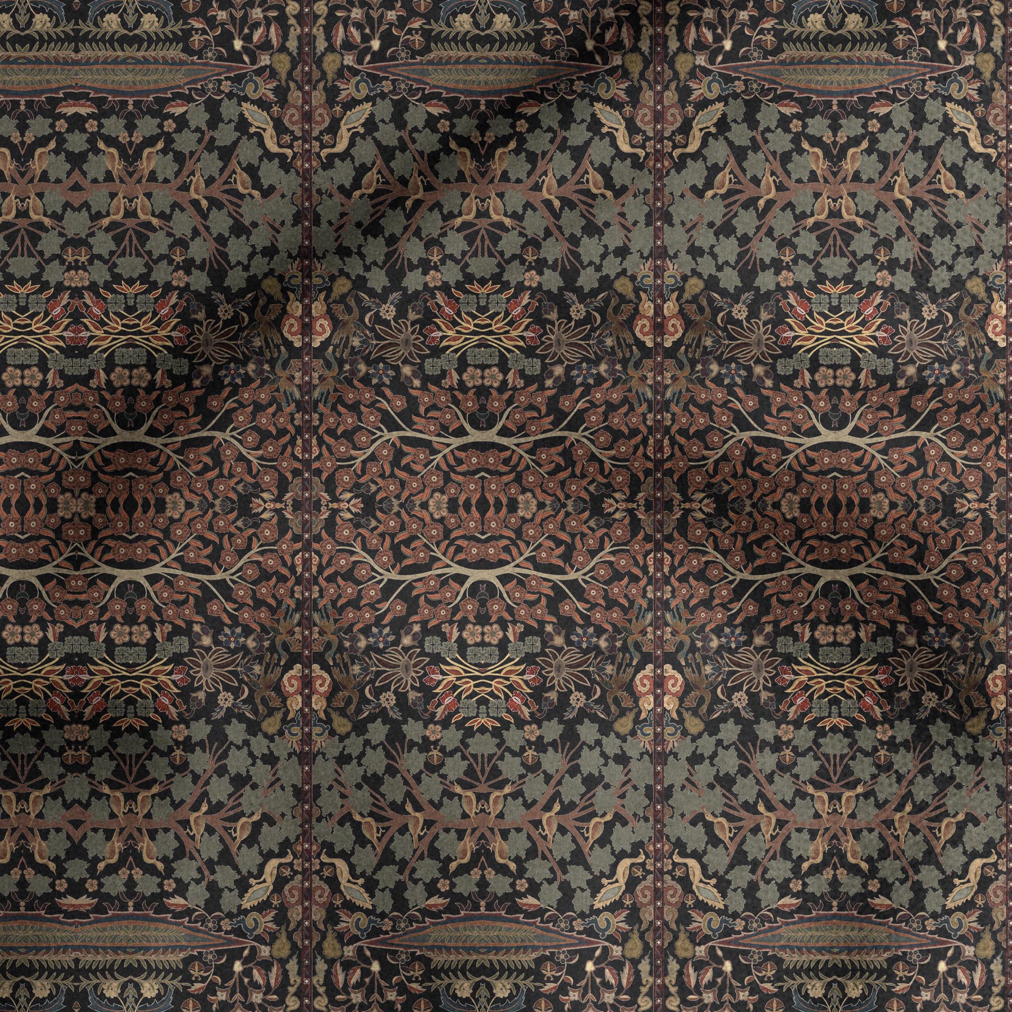 Rich Black Printed Safa | MURAQQA