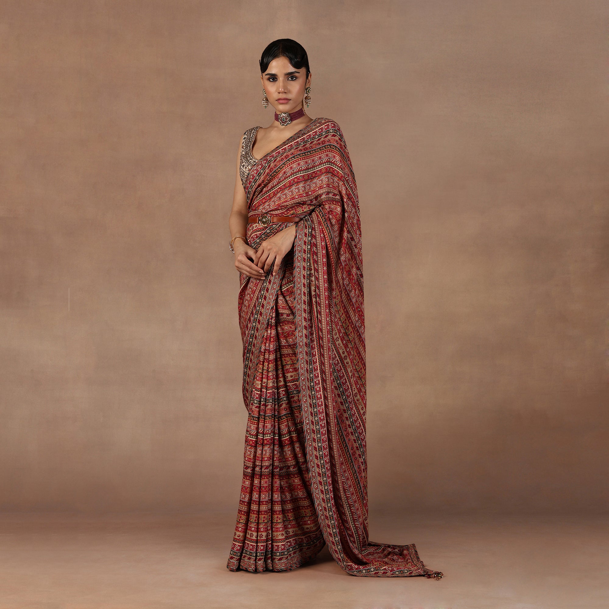 Rose Pink - Ivory Saree Set | EAST