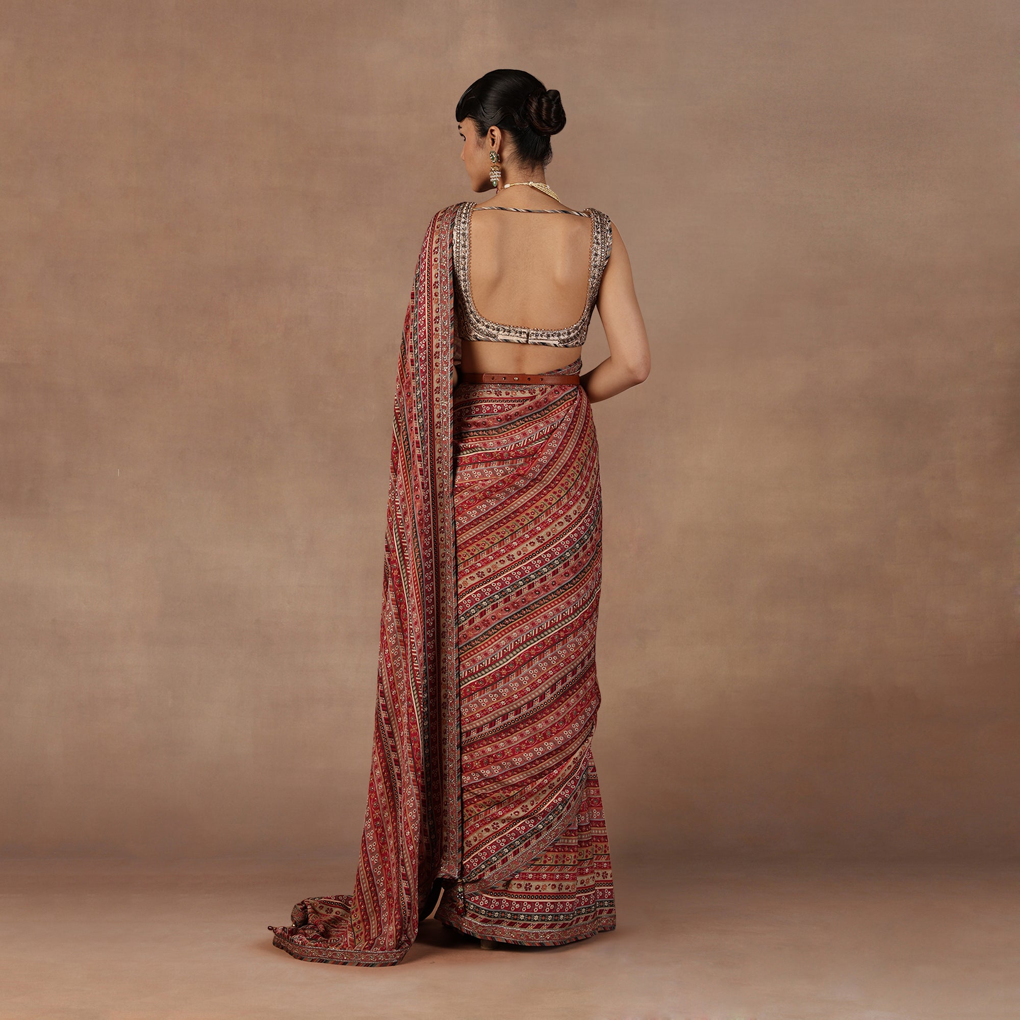 Rose Pink - Ivory Saree Set | EAST