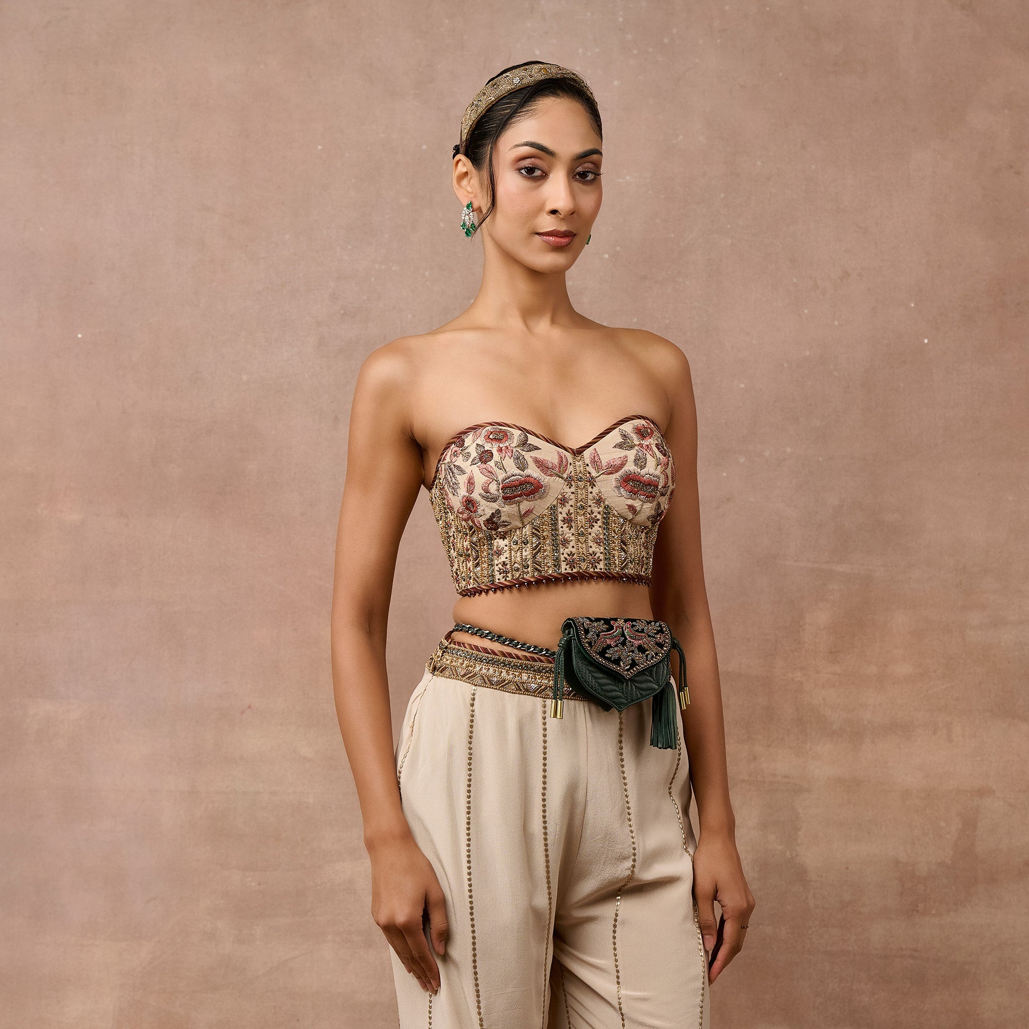 Rose Pink - Ivory Sharara Set | EAST
