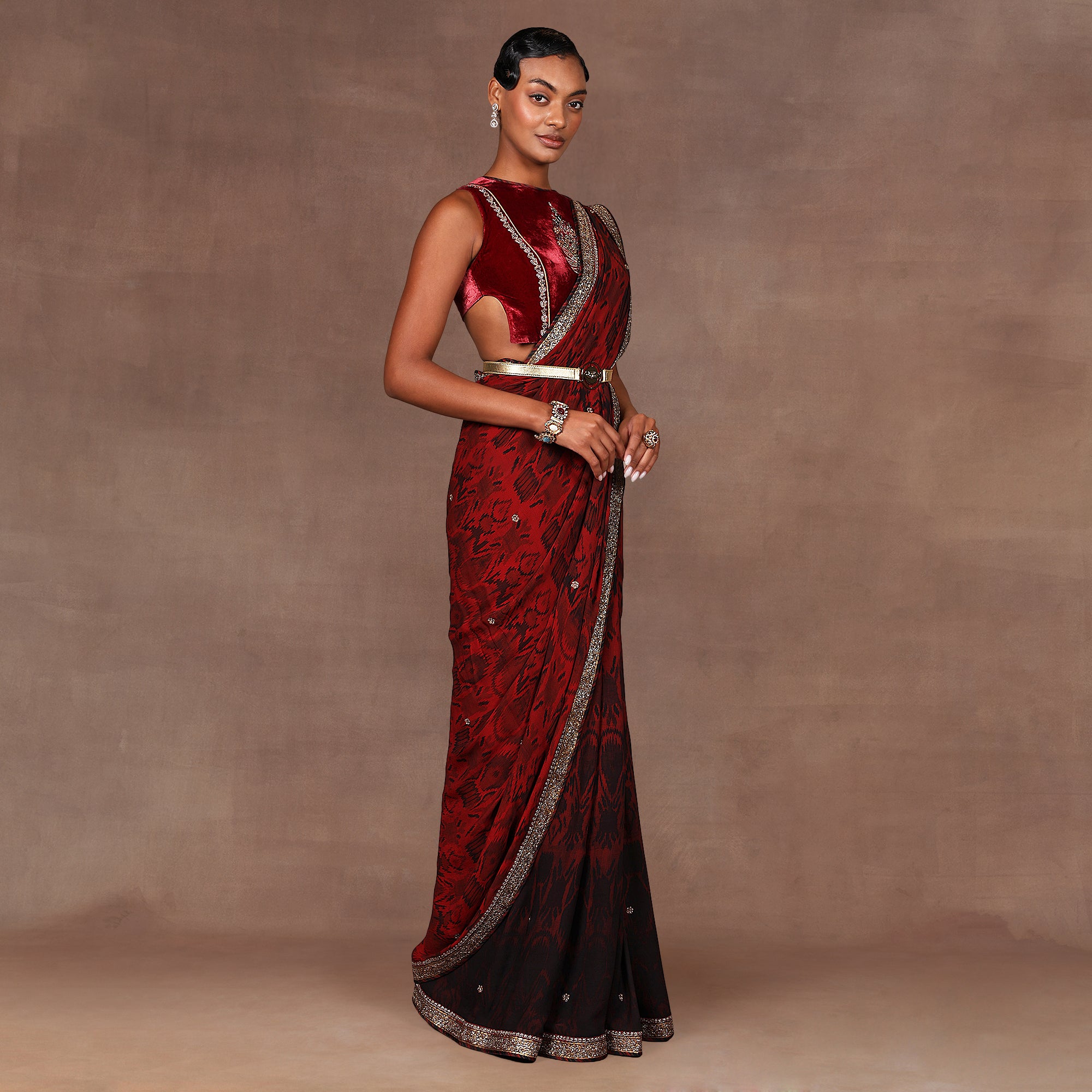 Ruby Red Saree Set | EAST