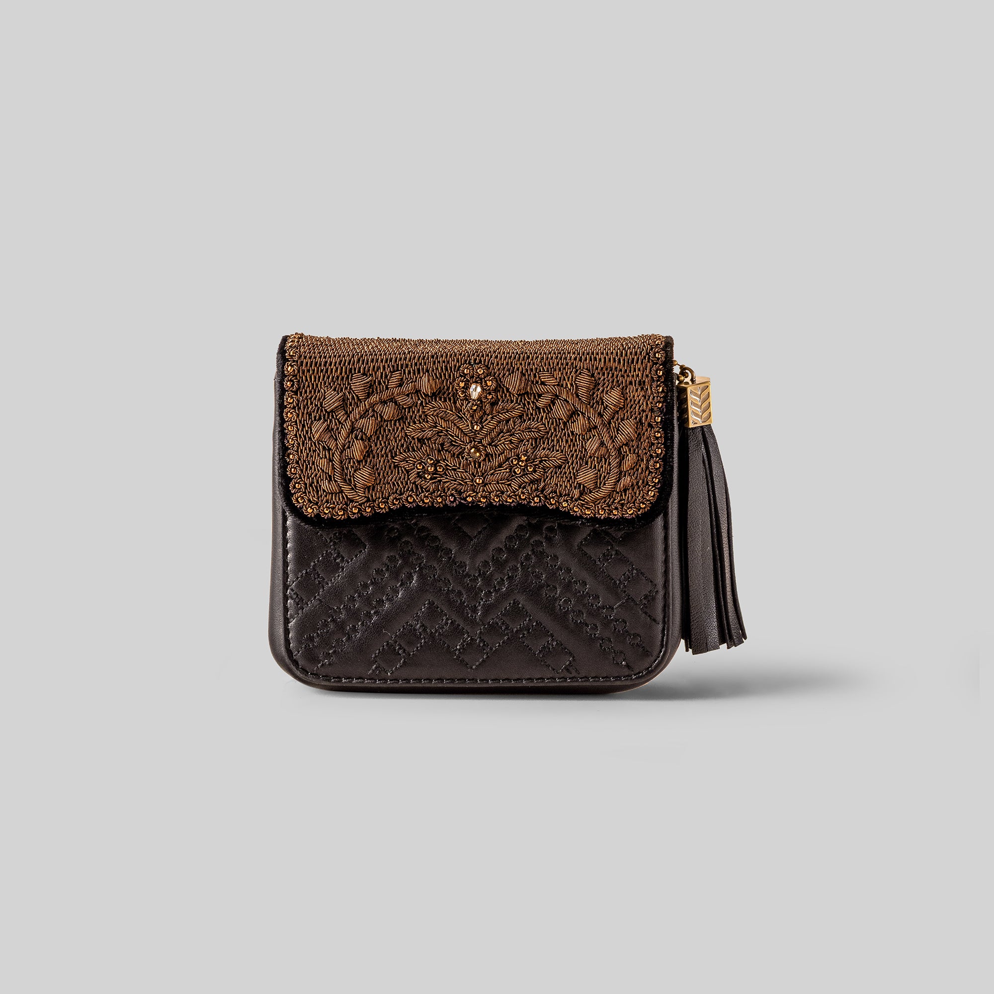Rust Black Mini Flap Bag