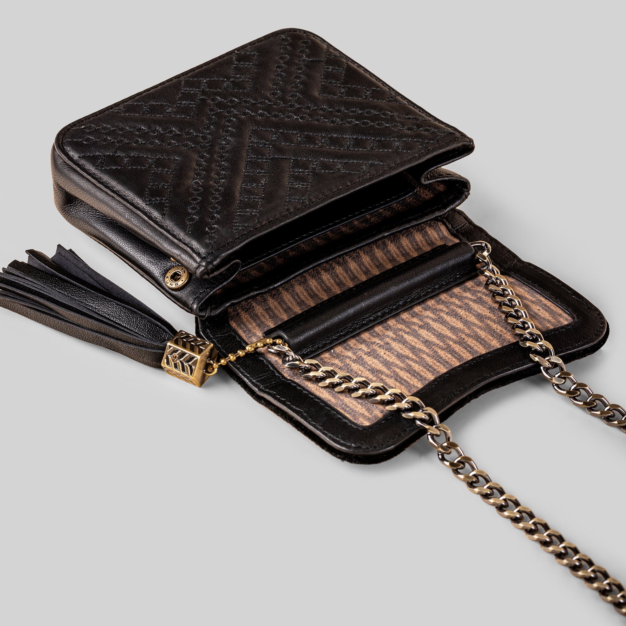 Rust Black Mini Flap Bag