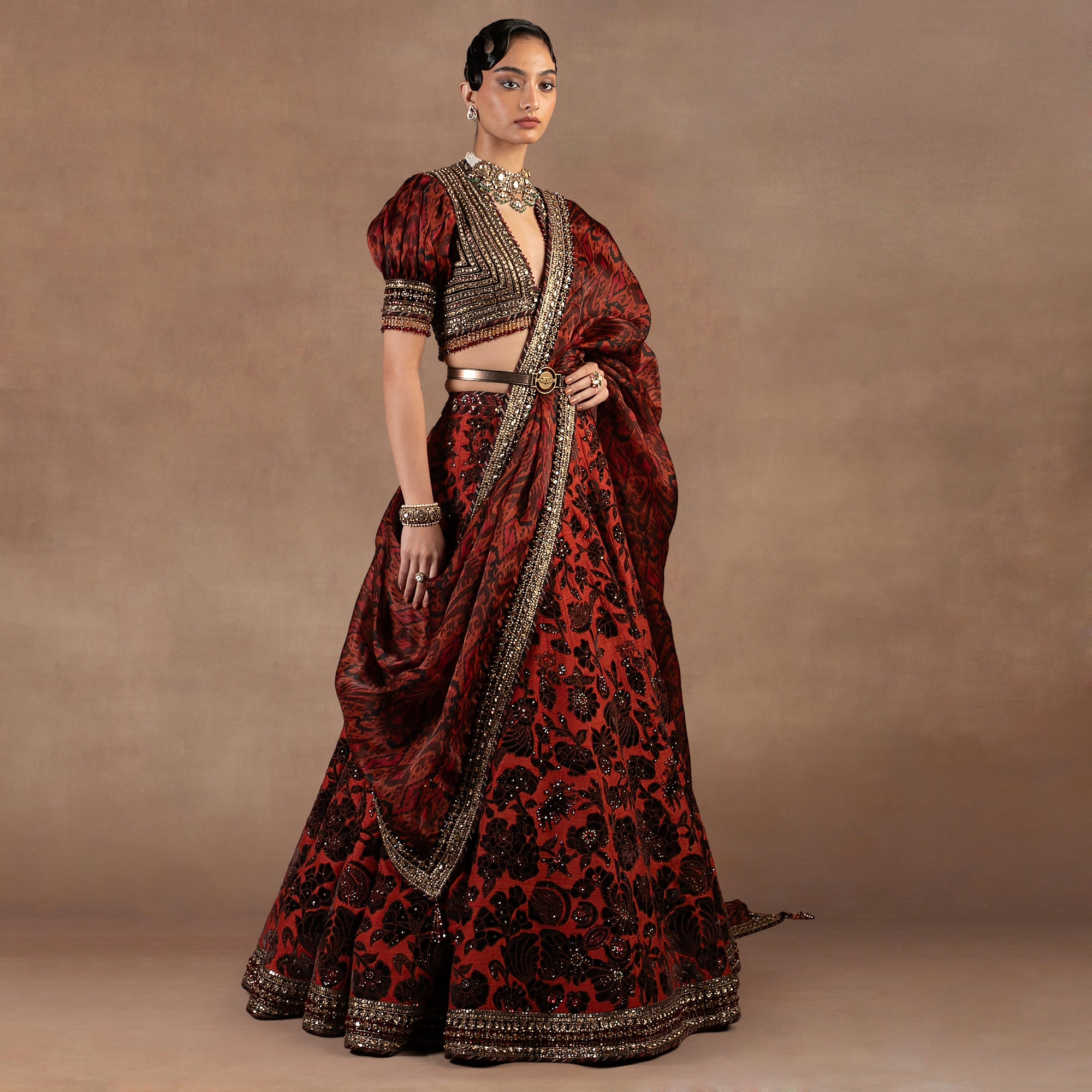 Rust - Chocolate Brown Lehenga Set | EAST