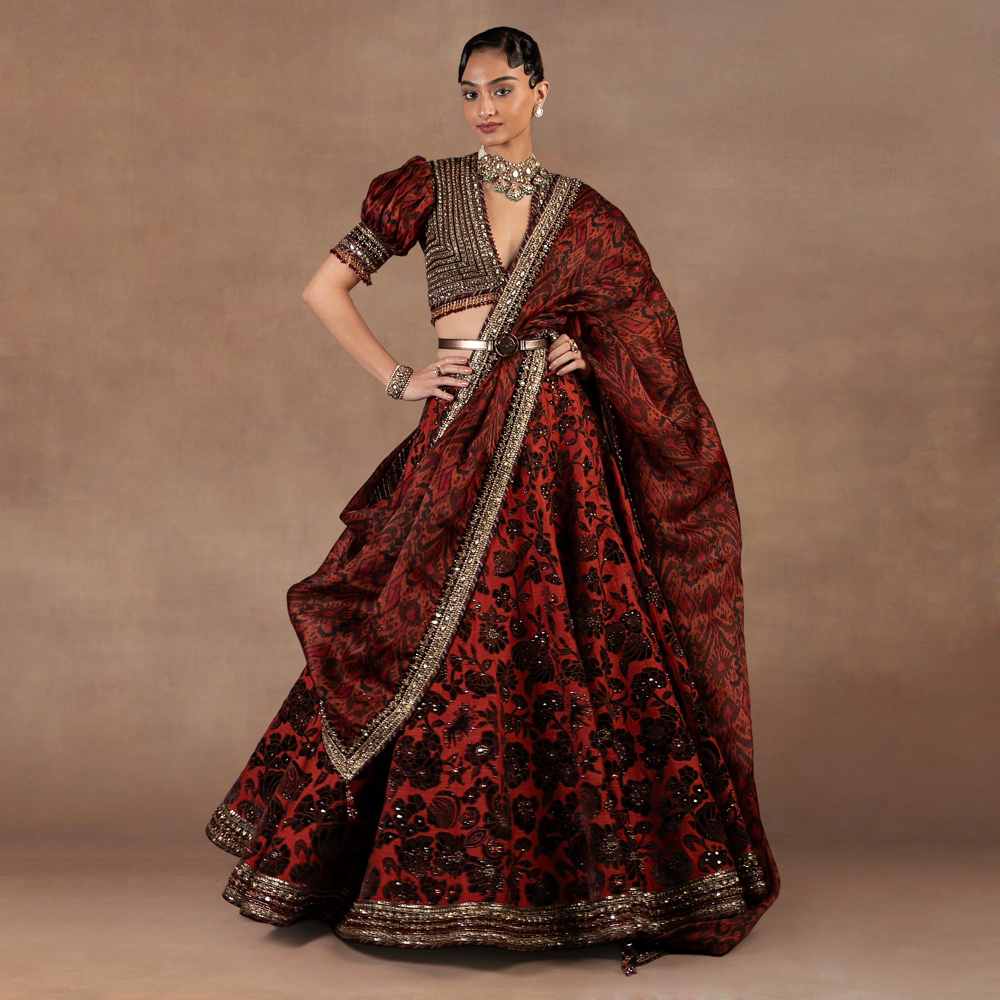 Rust - Chocolate Brown Lehenga Set | EAST