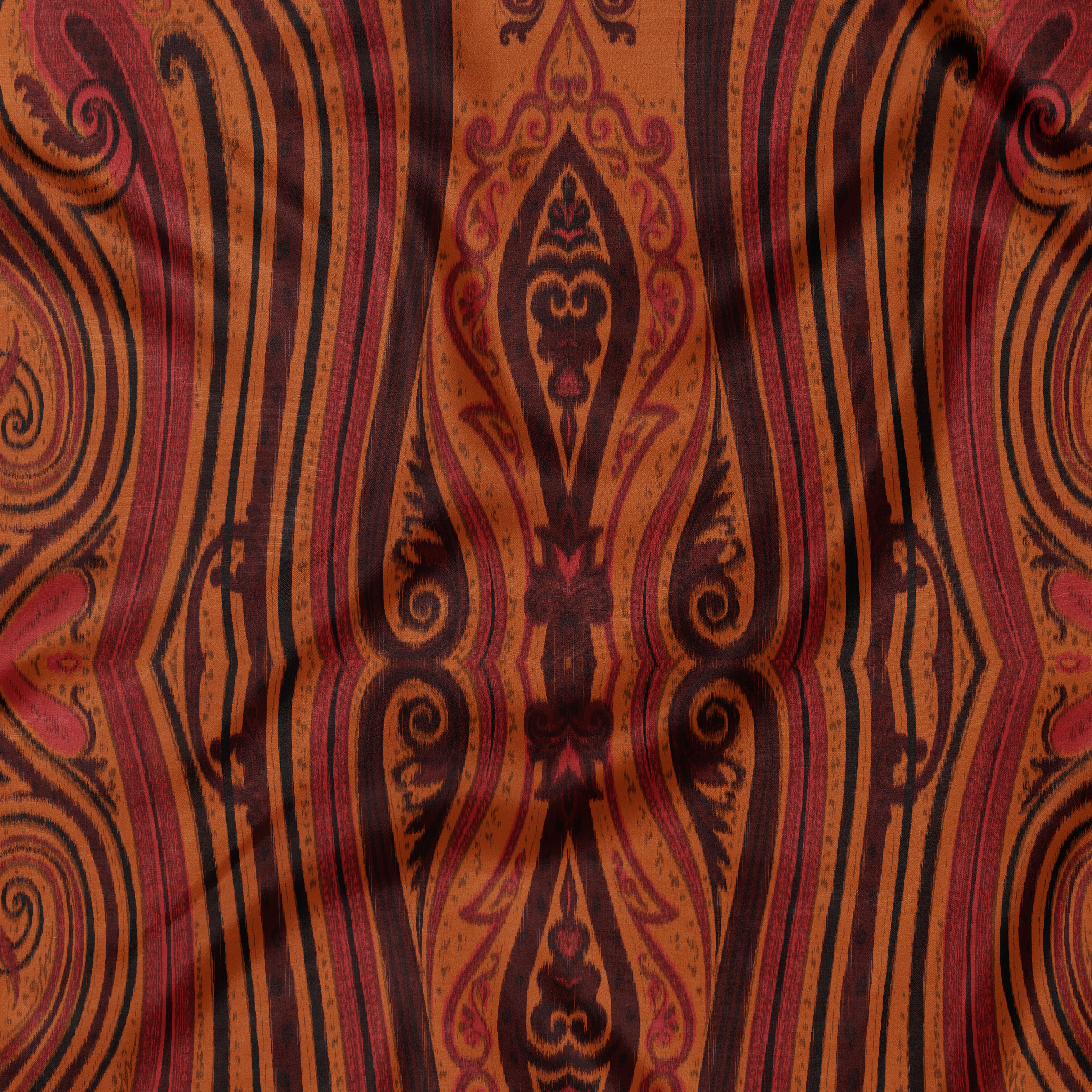 Rust Jamawar Printed Scarf
