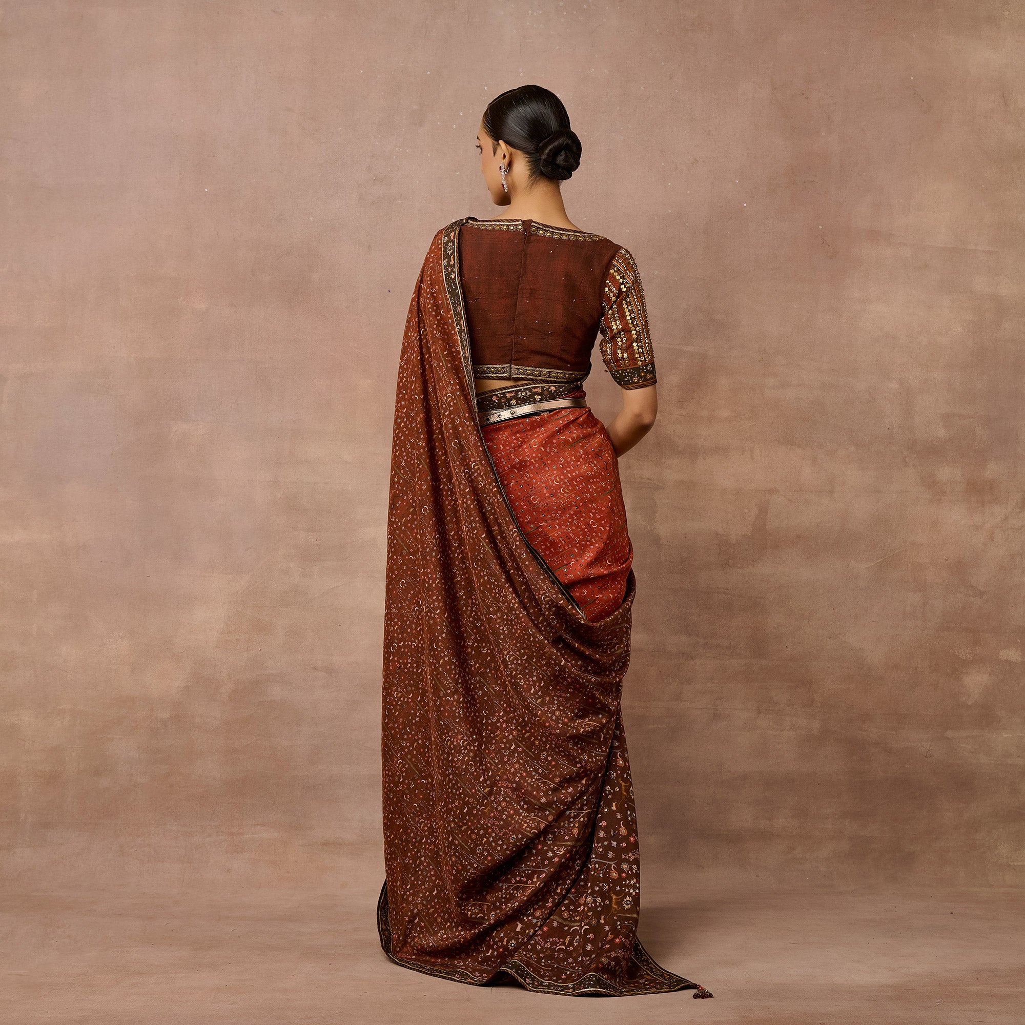 Rust Red Saree Set | EAST