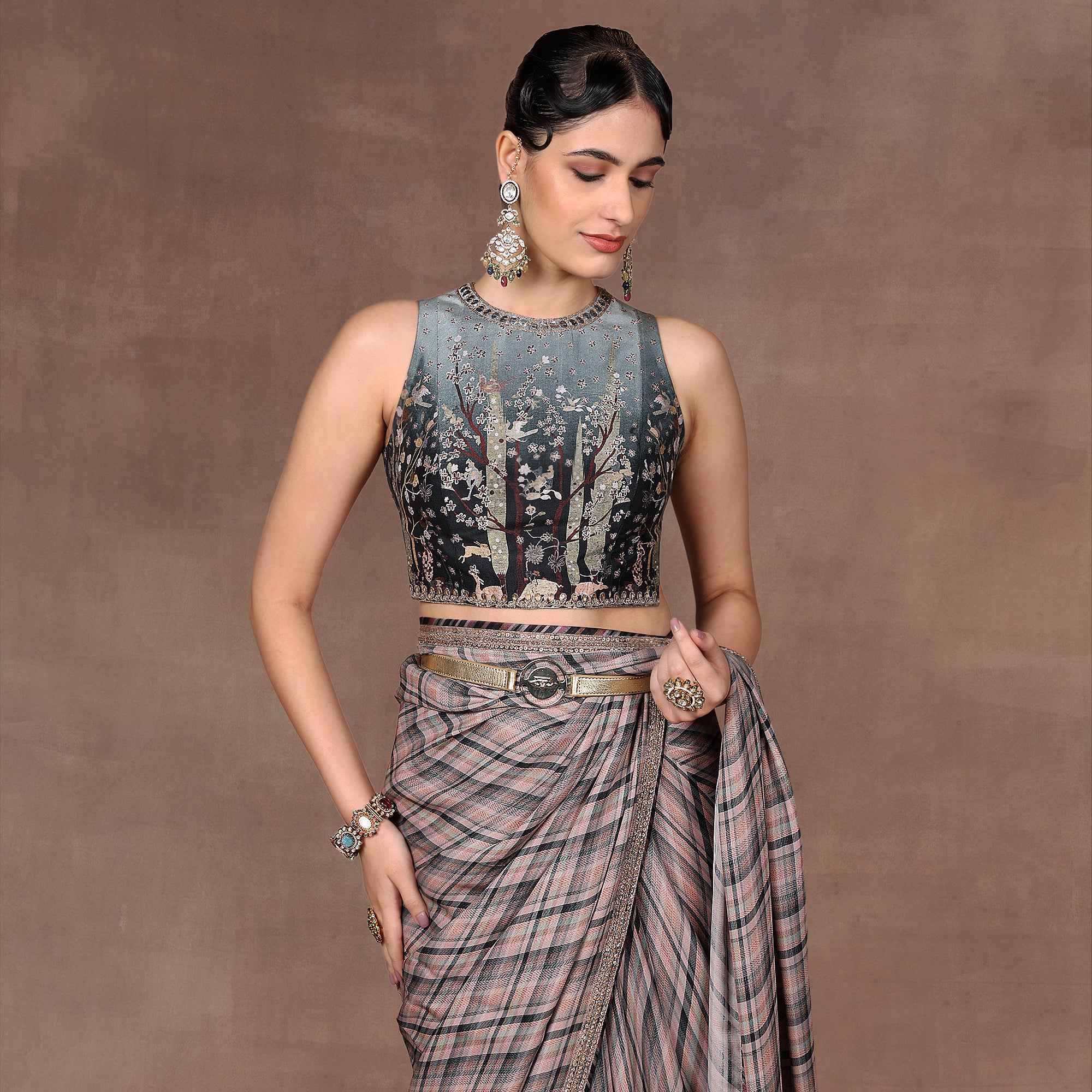 Sage - Emerlad Ombre Saree Set | EAST