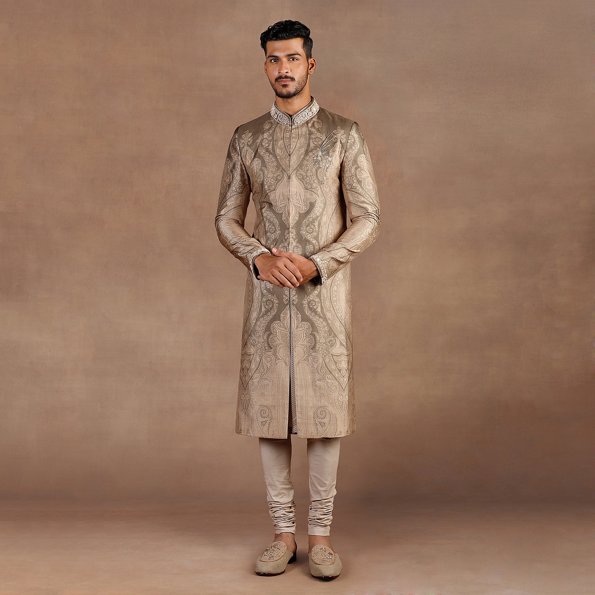 Sage Taupe Sherwani Set | EAST