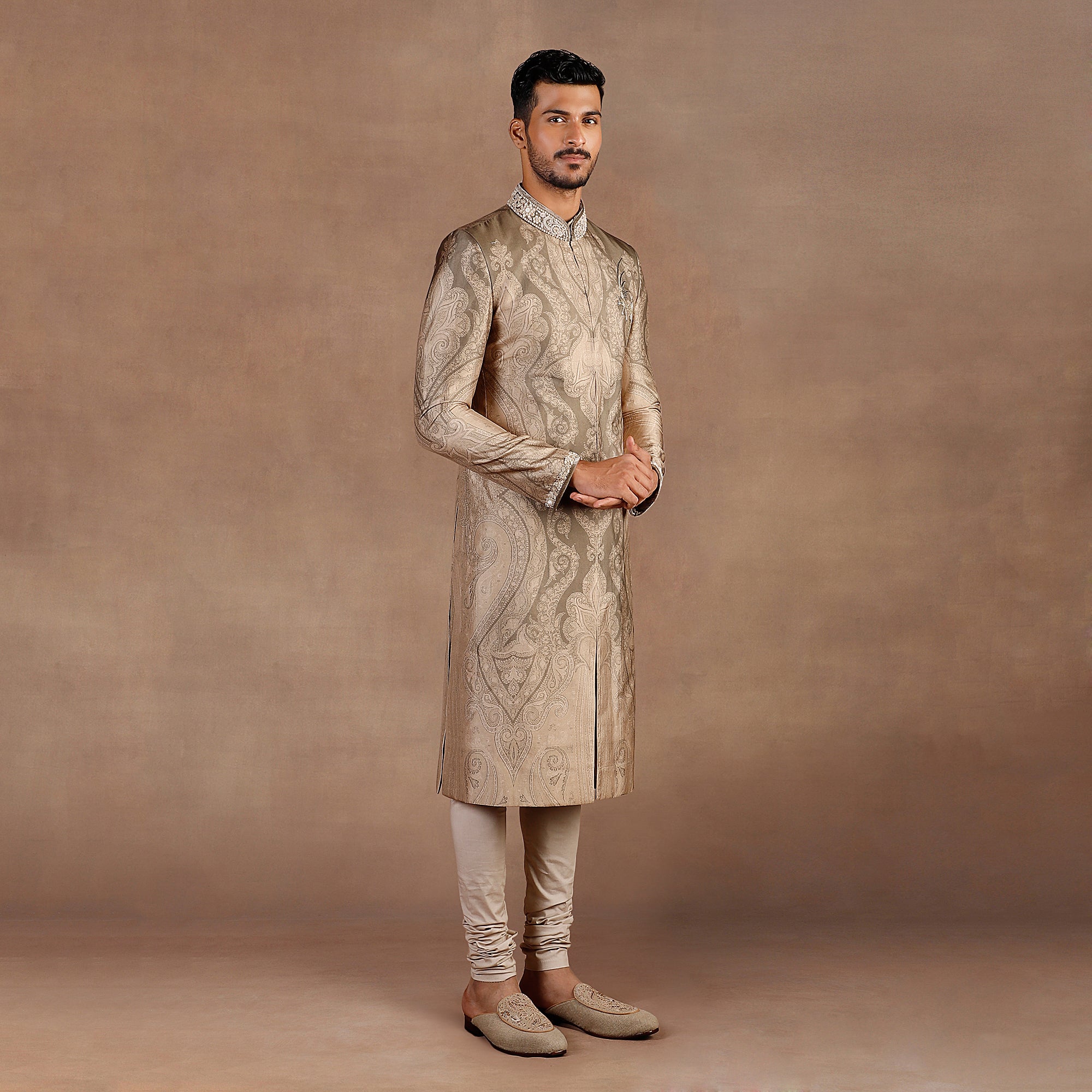 Sage Taupe Sherwani Set | EAST