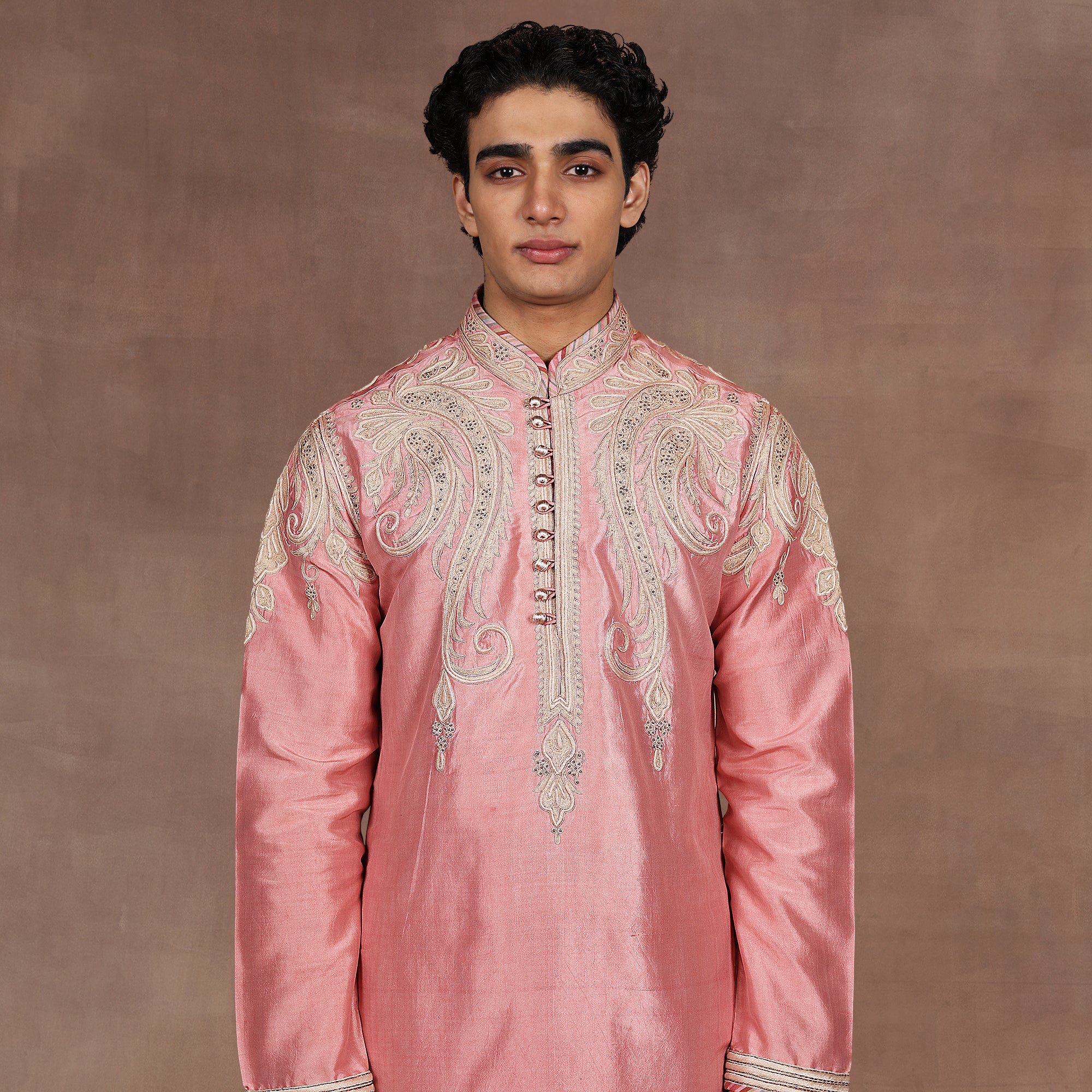 Salmon Pink Kurta Set | EAST