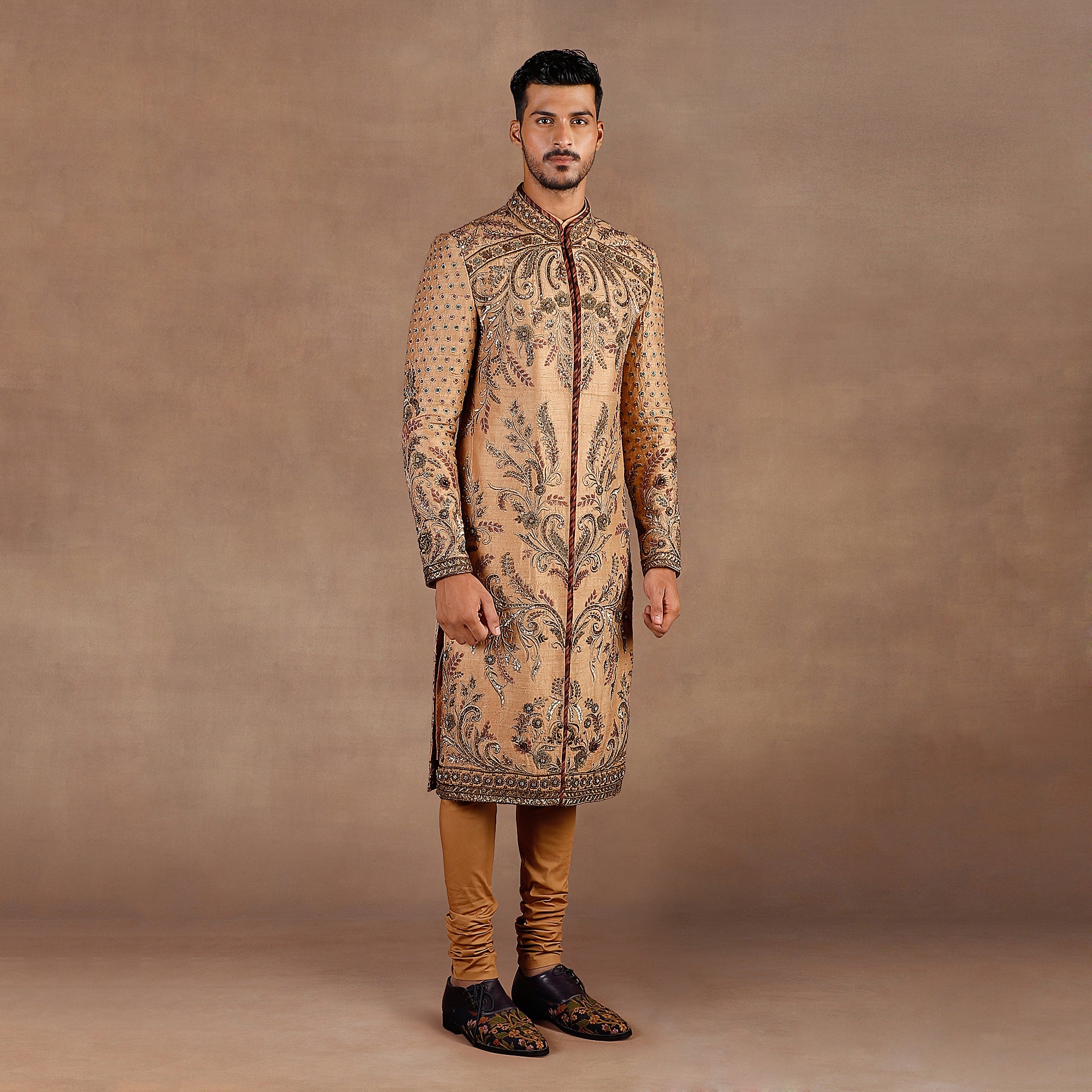 Soft Amber Sherwani Set | EAST