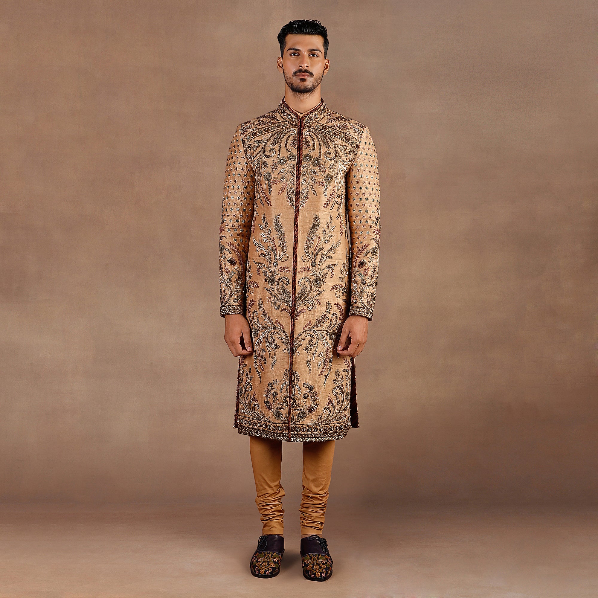 Soft Amber Sherwani Set | EAST