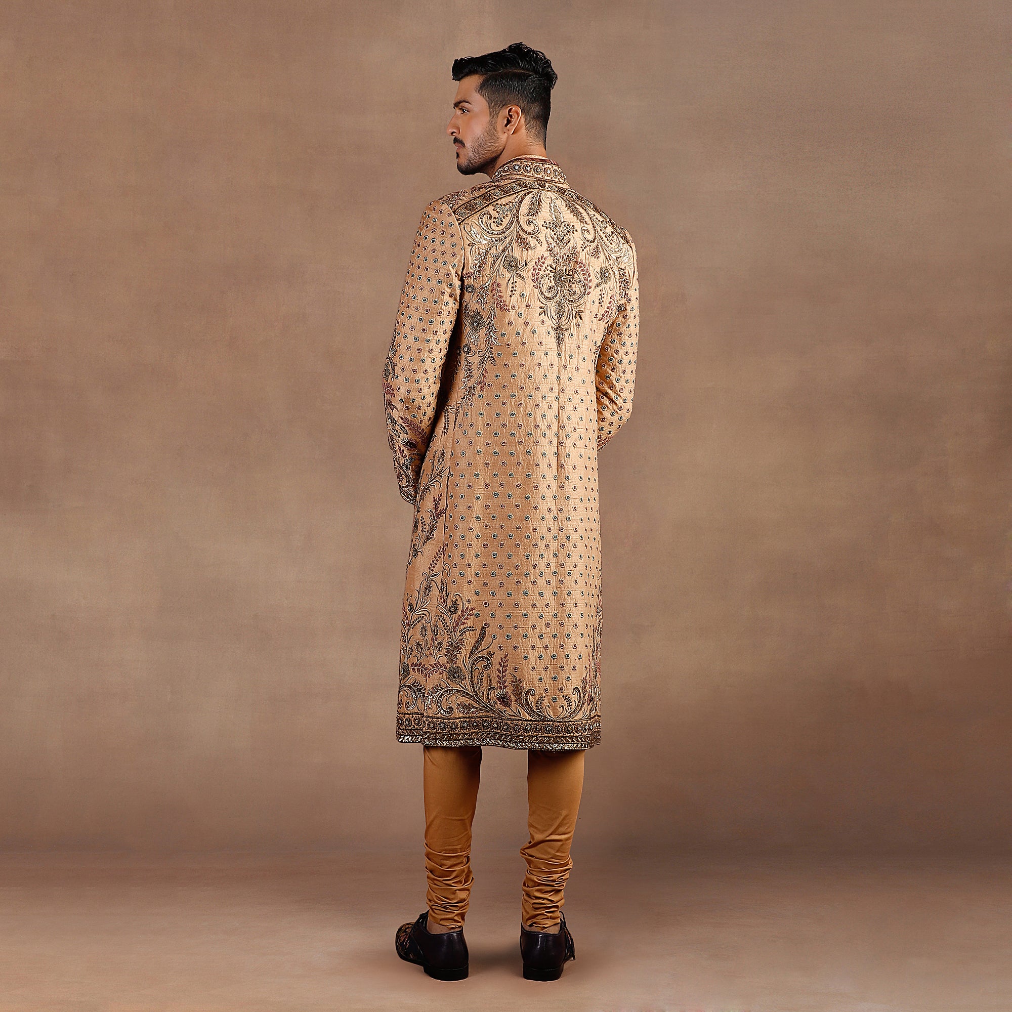 Soft Amber Sherwani Set | EAST